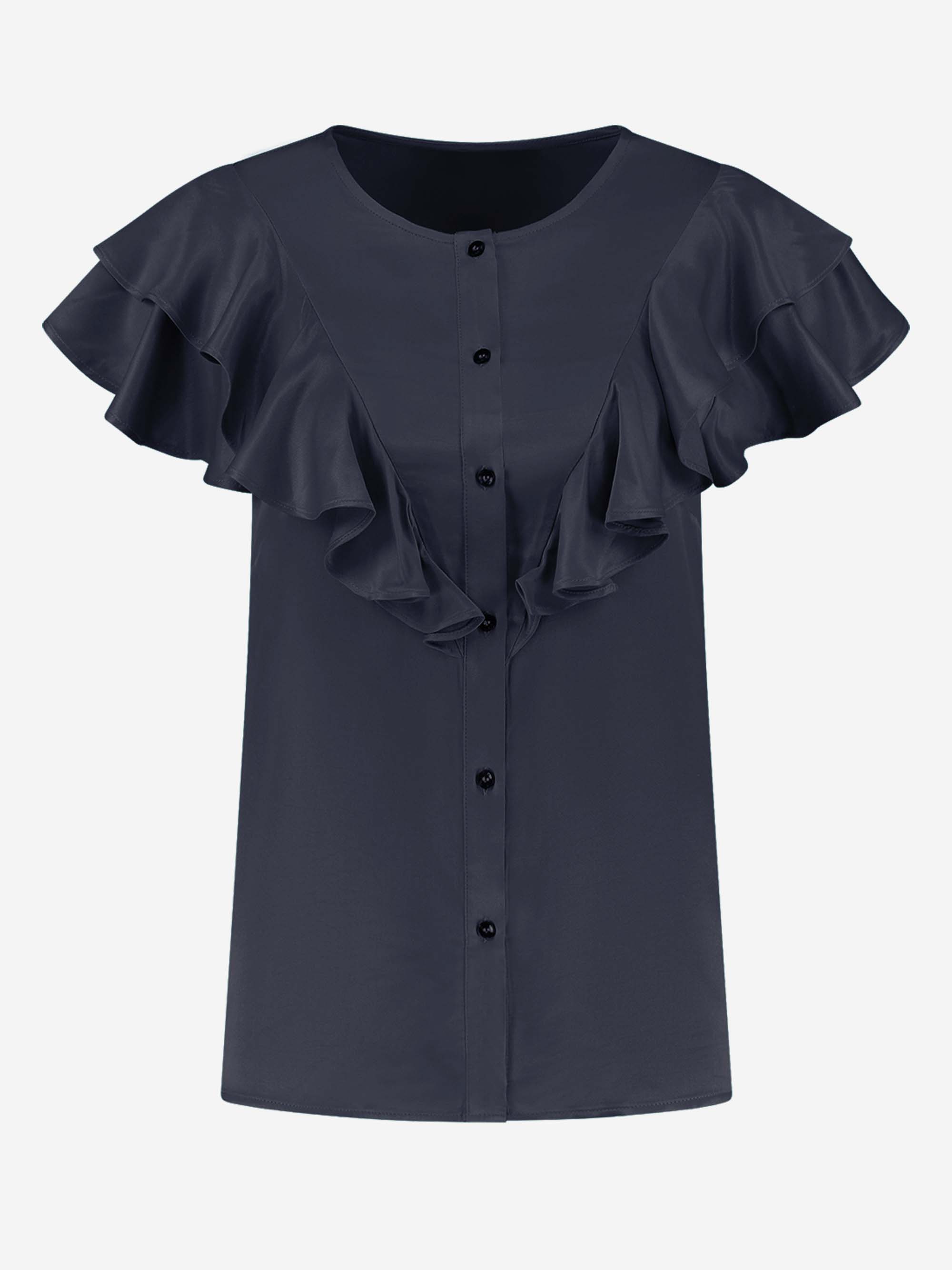 Satijn look blouse met ruches 