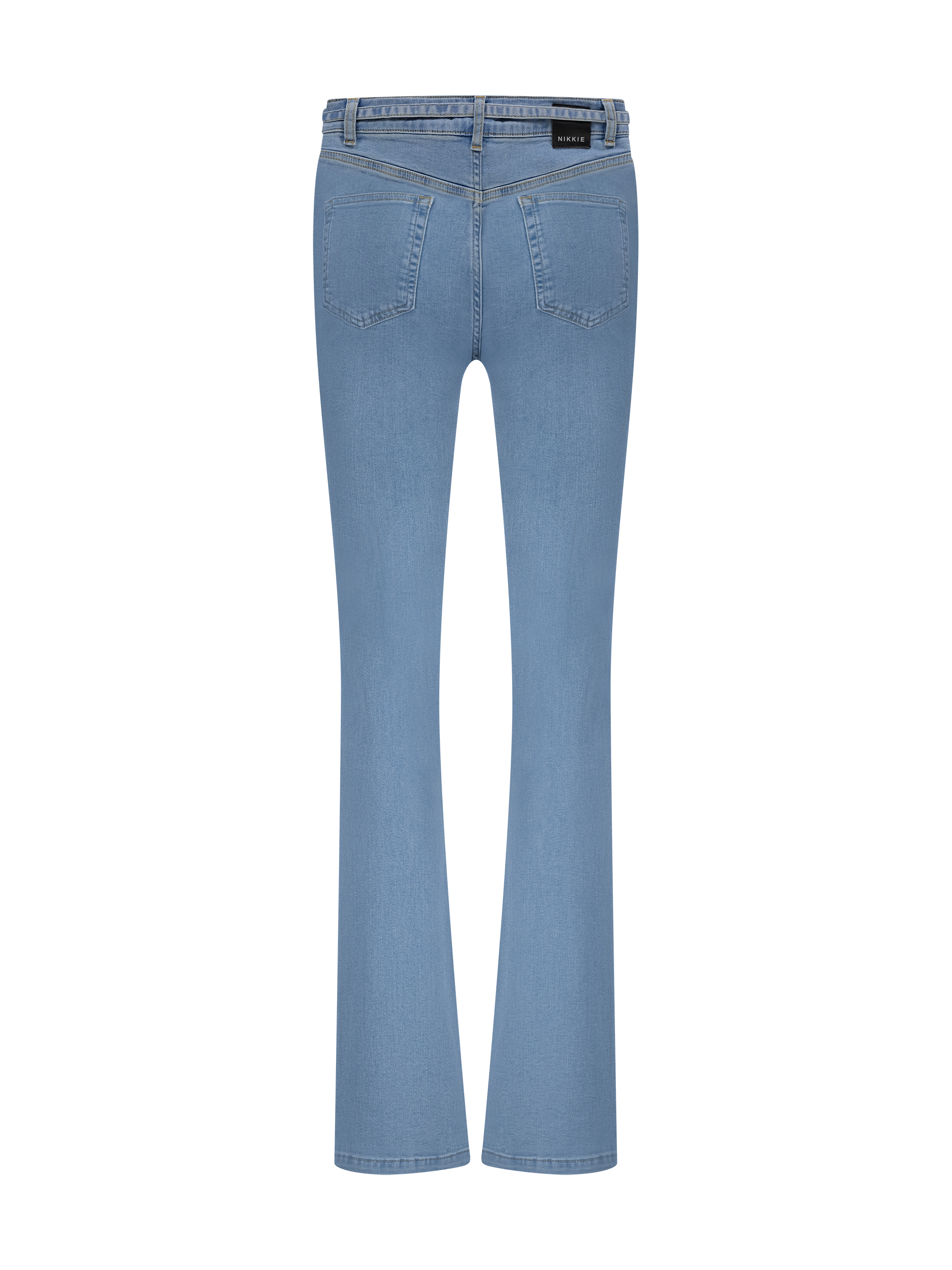 Flared jeans met afneembaar strikkoord