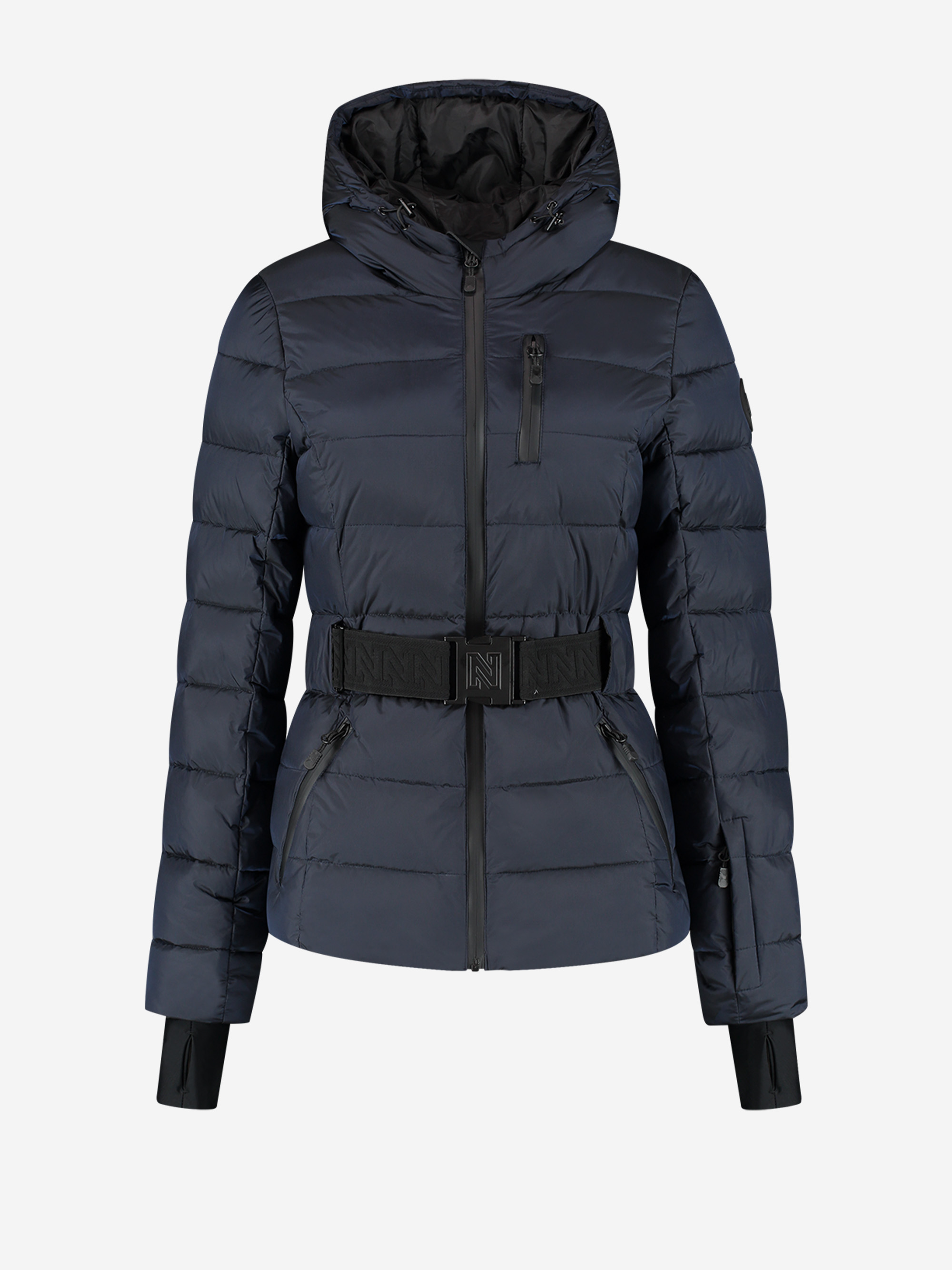 Ski jas met capuchon en elastische riem