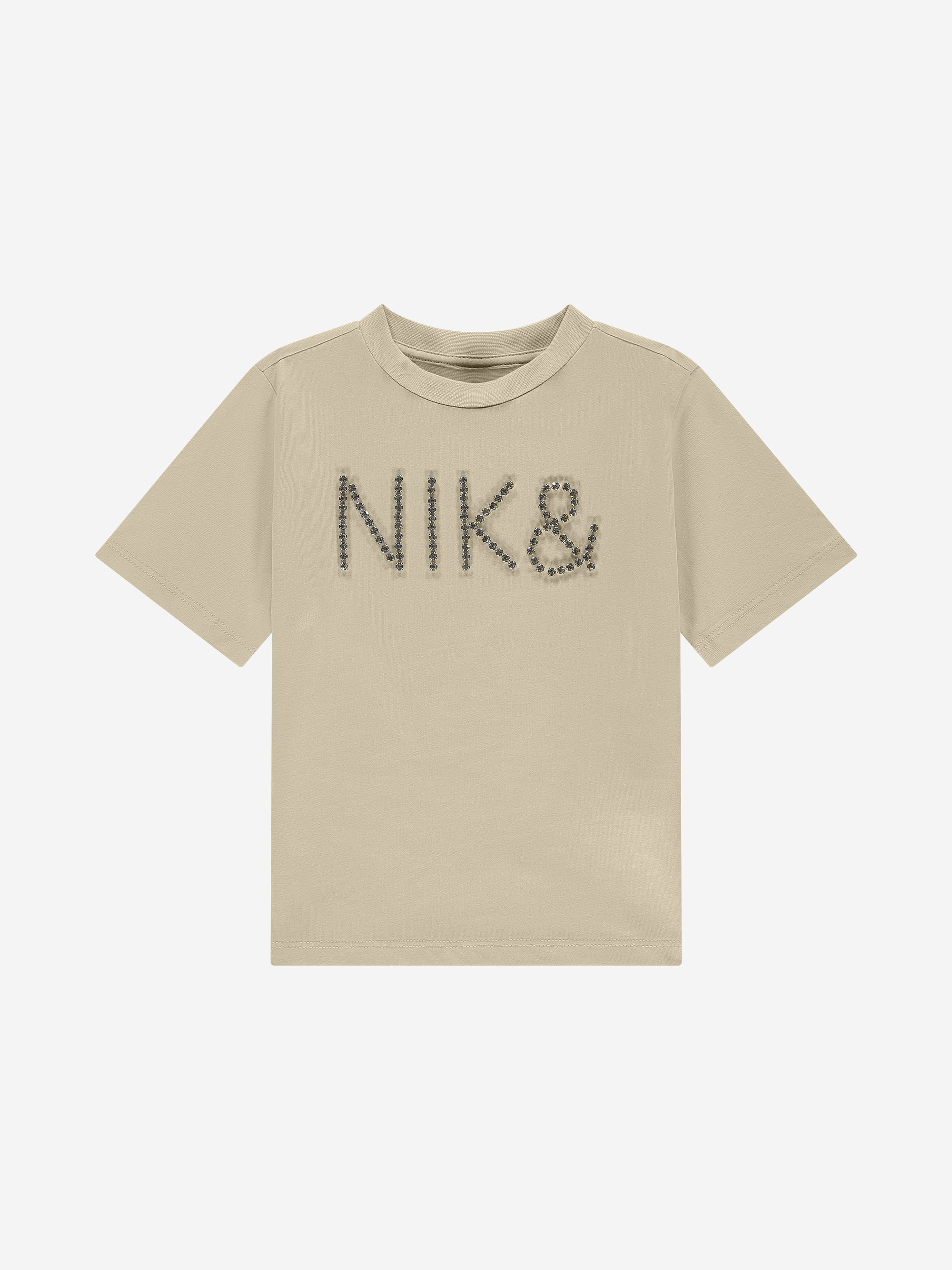 T-shirt met logo van strass steentjes