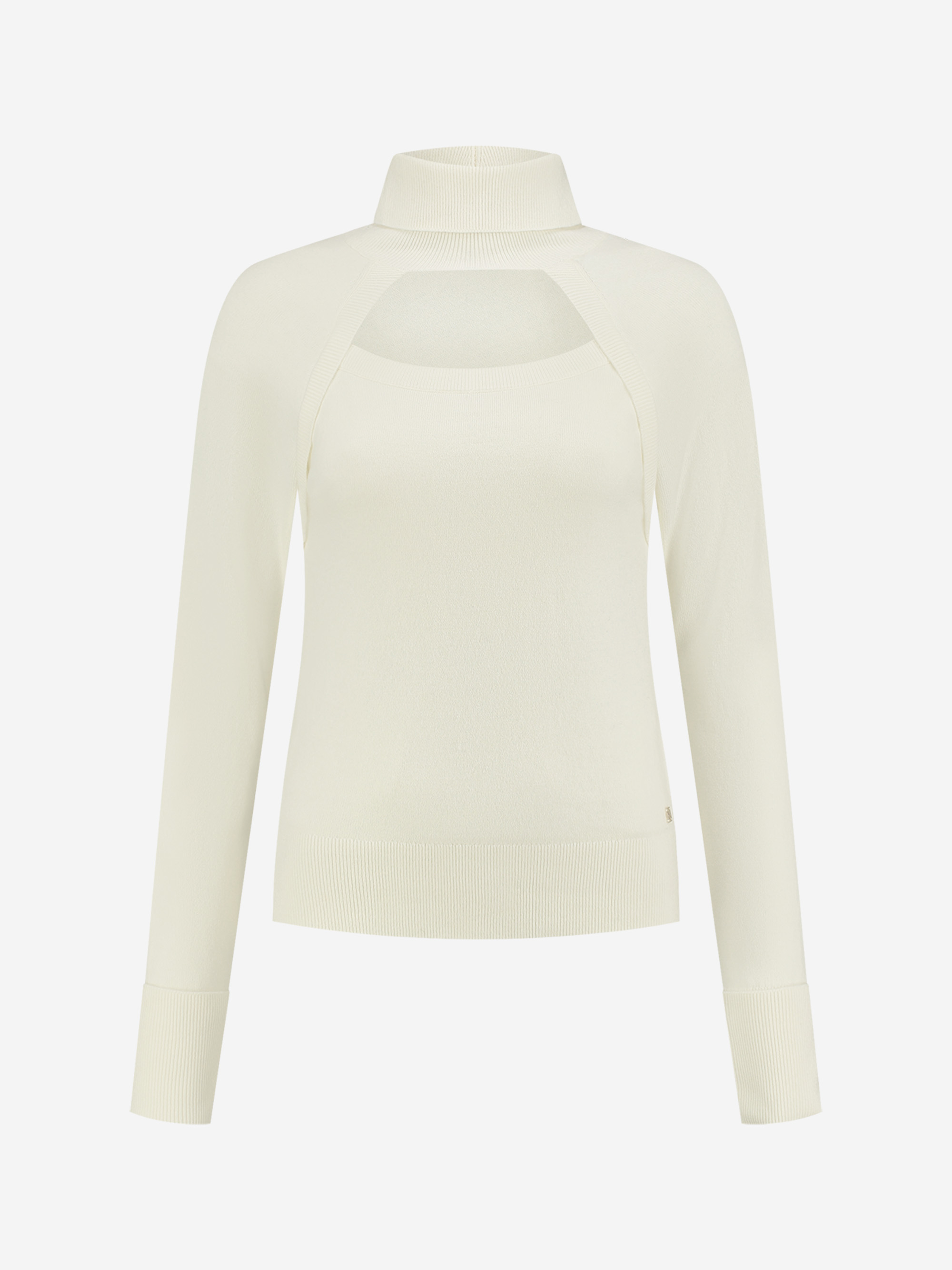 Top met cut-out en col