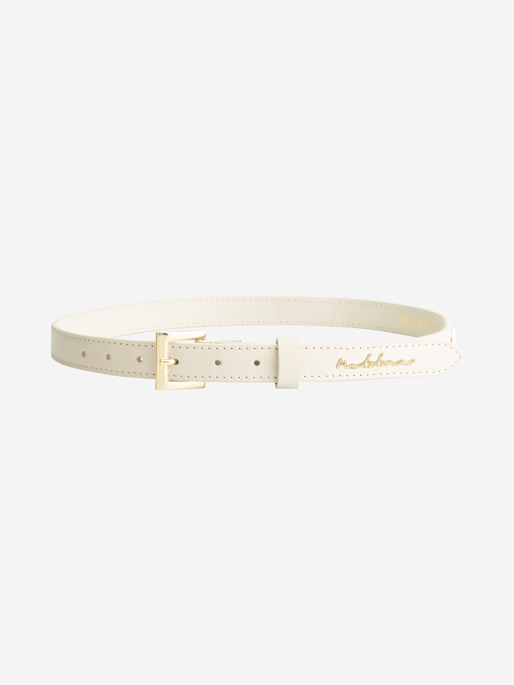 Leren riem met N-logo