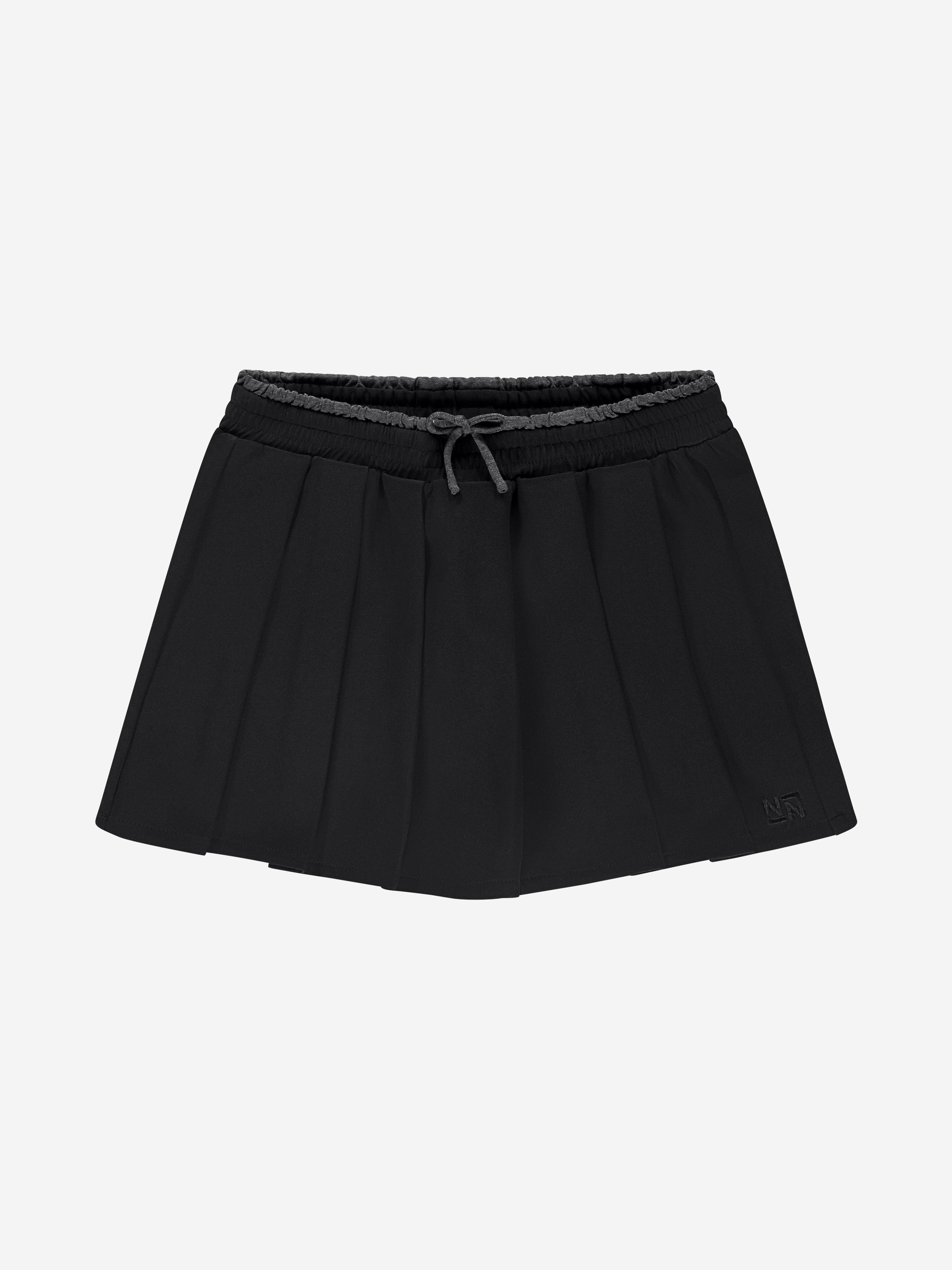 Korte skort met plooien en elastische tailleband