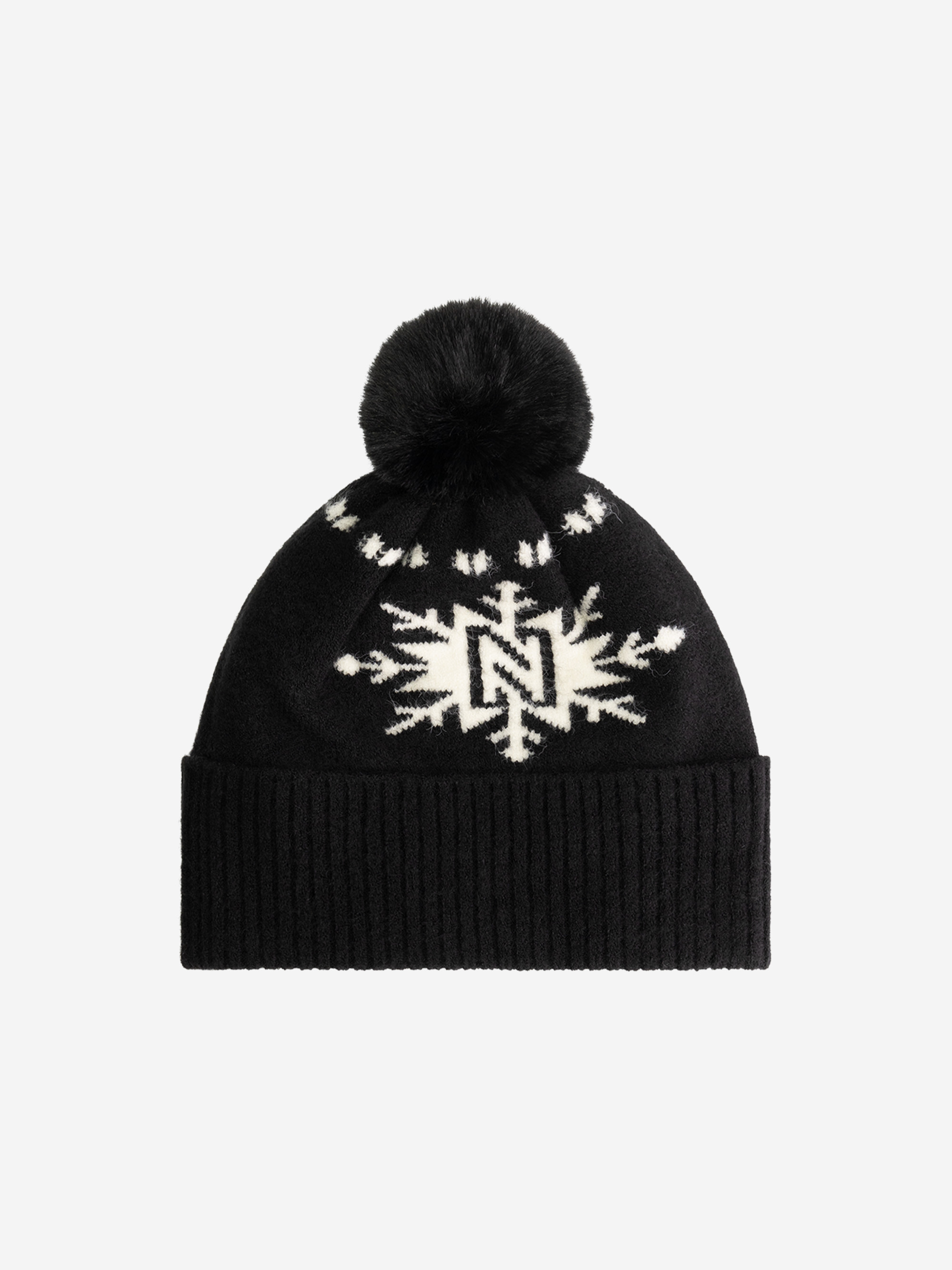 Muts met N-logo en fluffy pompon