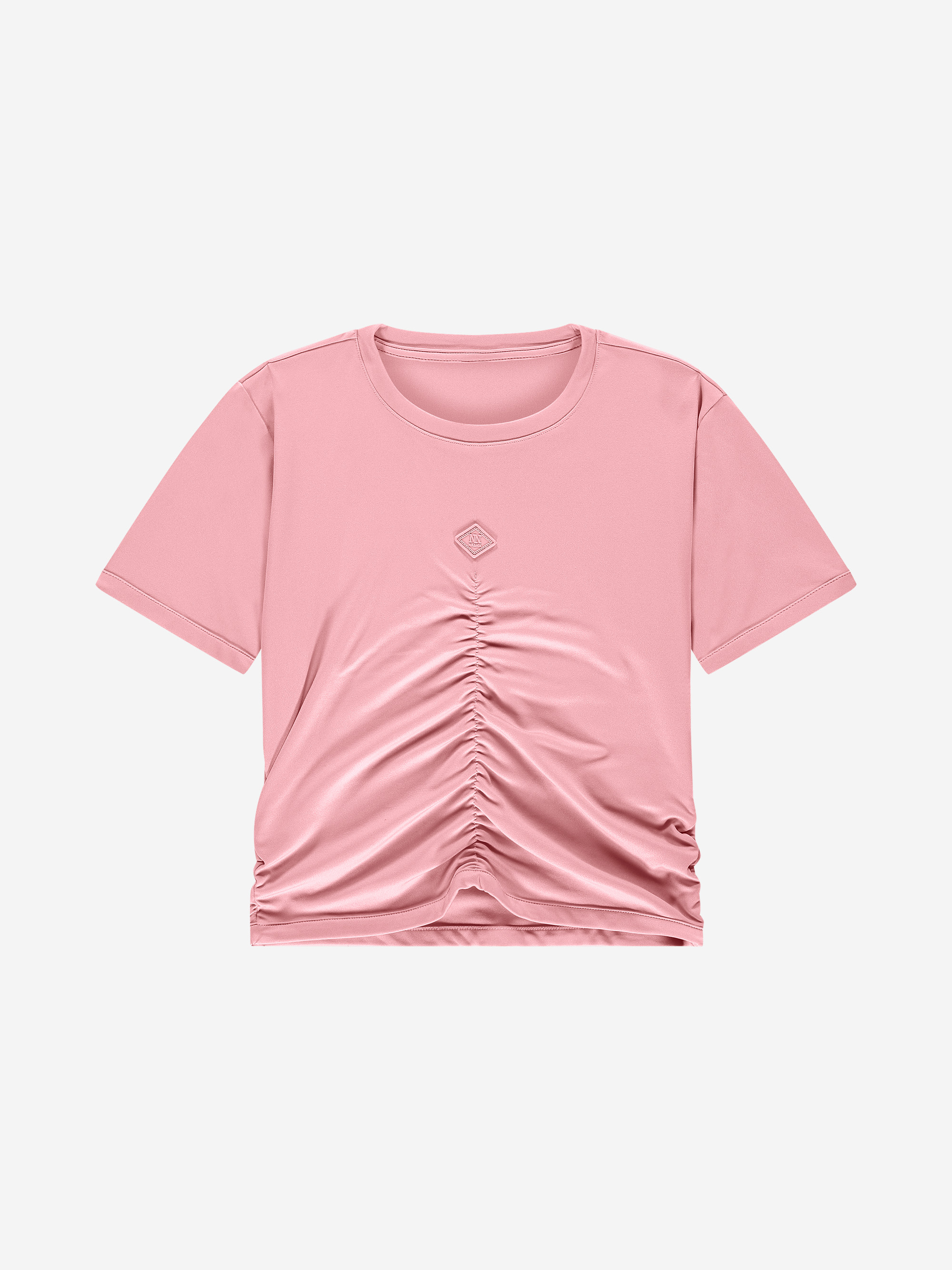 Cropped T-shirt met gedrapeerd detail