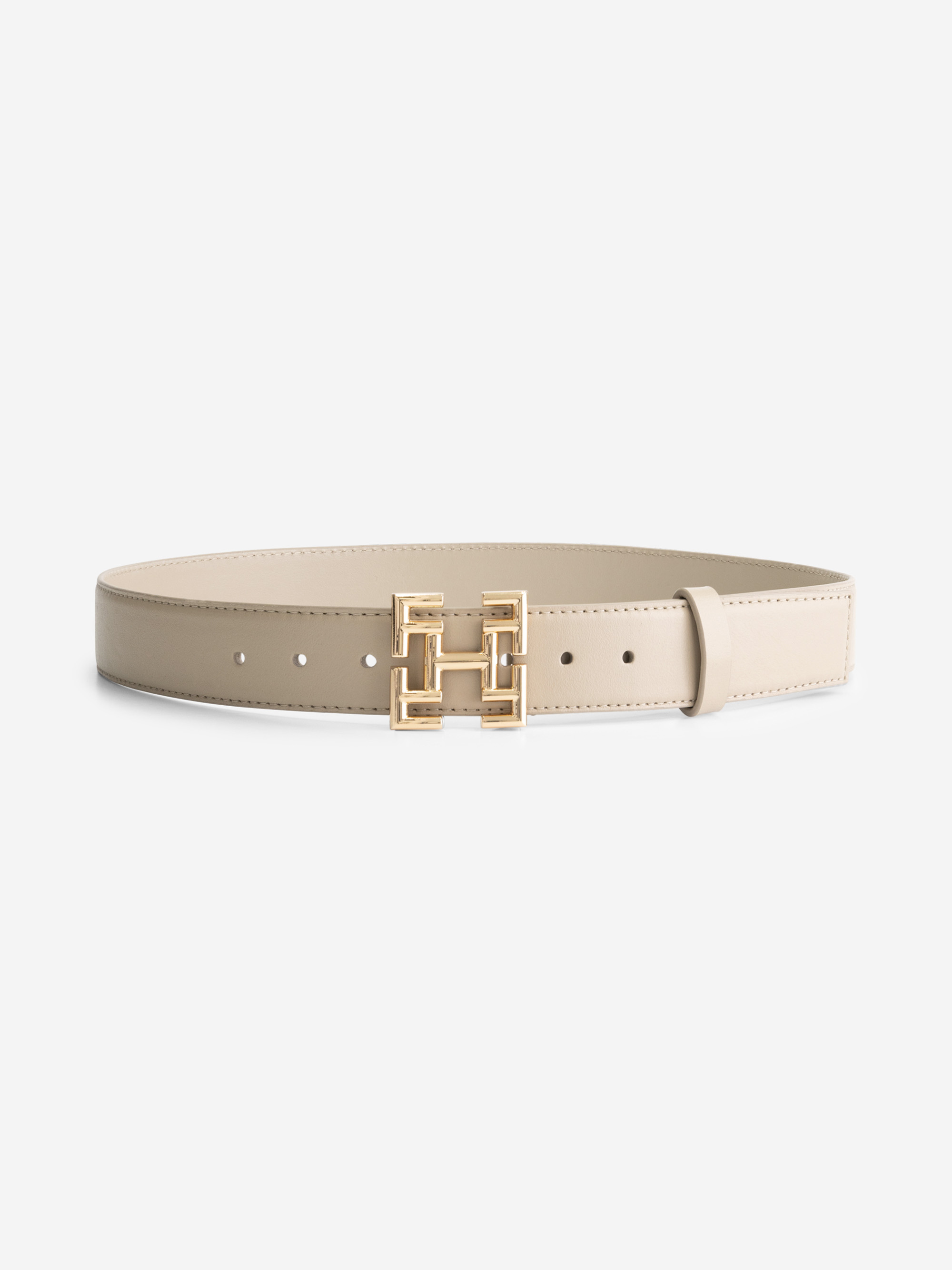 Dunne riem met logo gesp