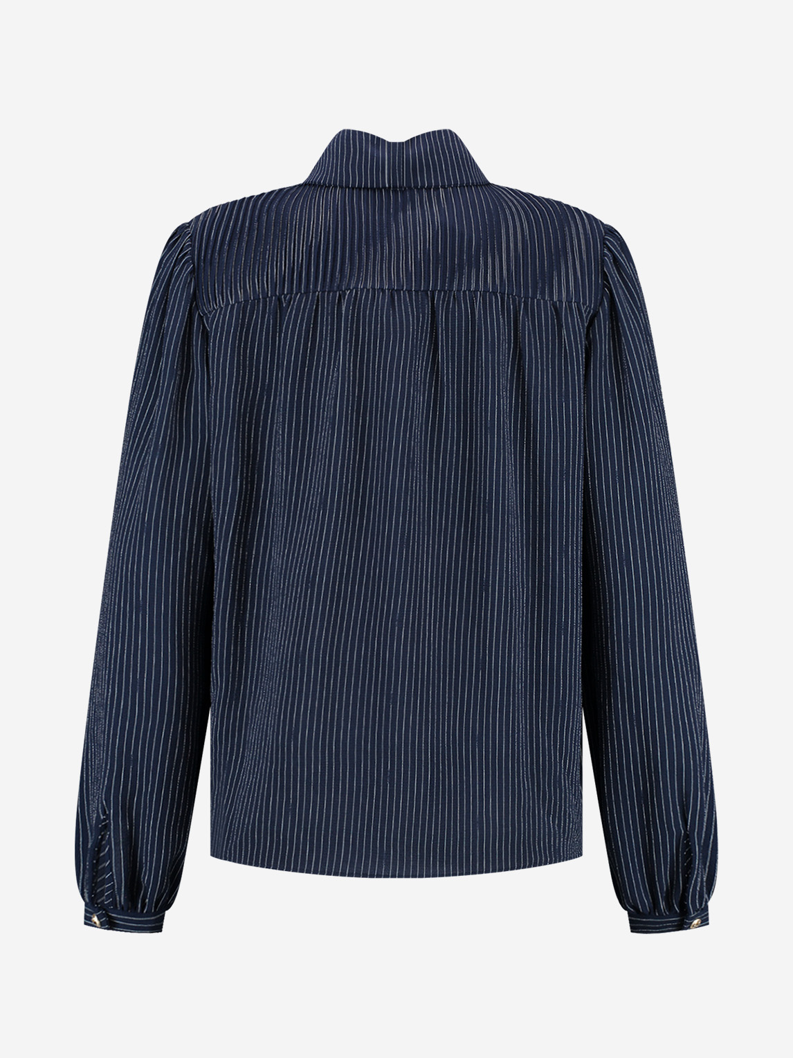 Striped blouse with scarf collar