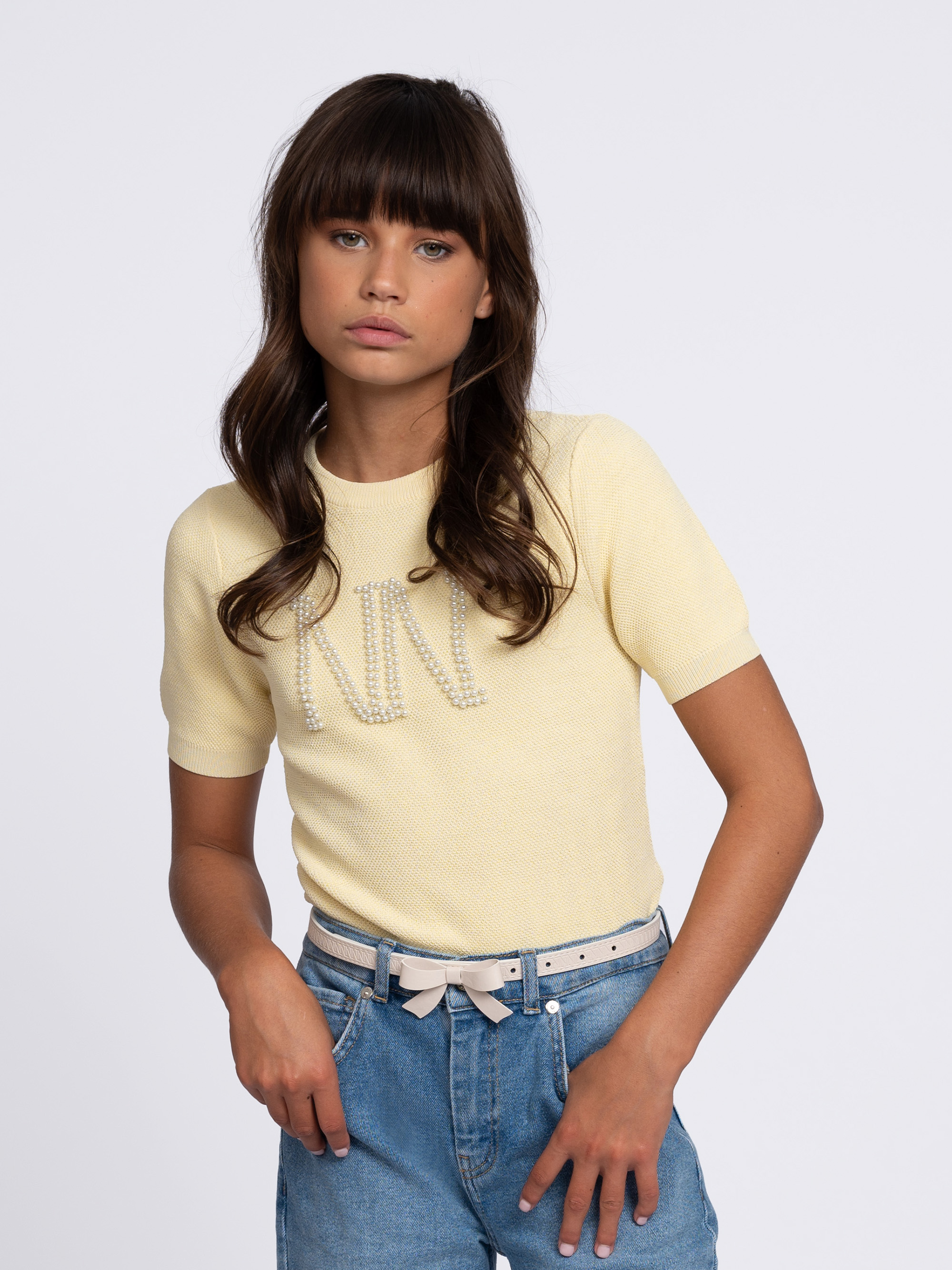 Knitted top with NN pearl logo