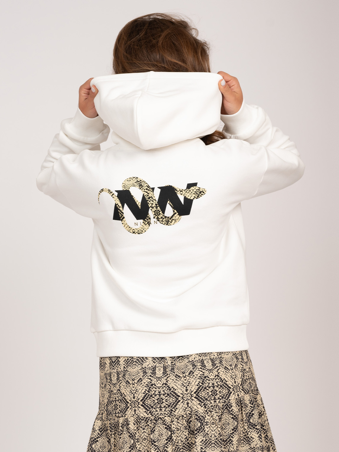Hoodie met grafische slangenprint