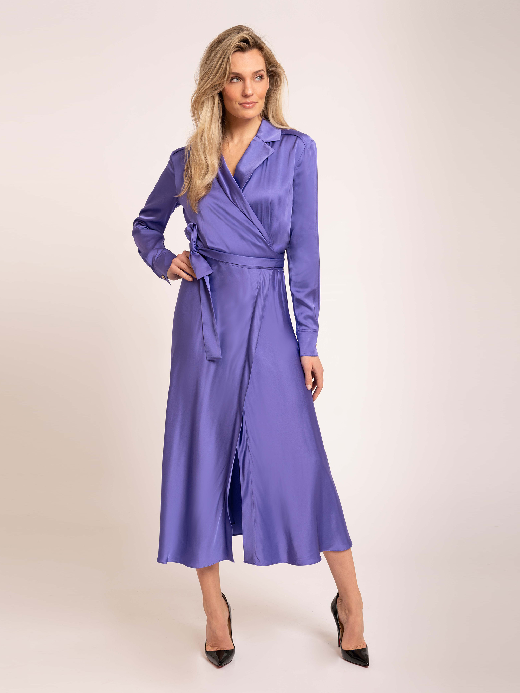 Satin look wrap Dress 