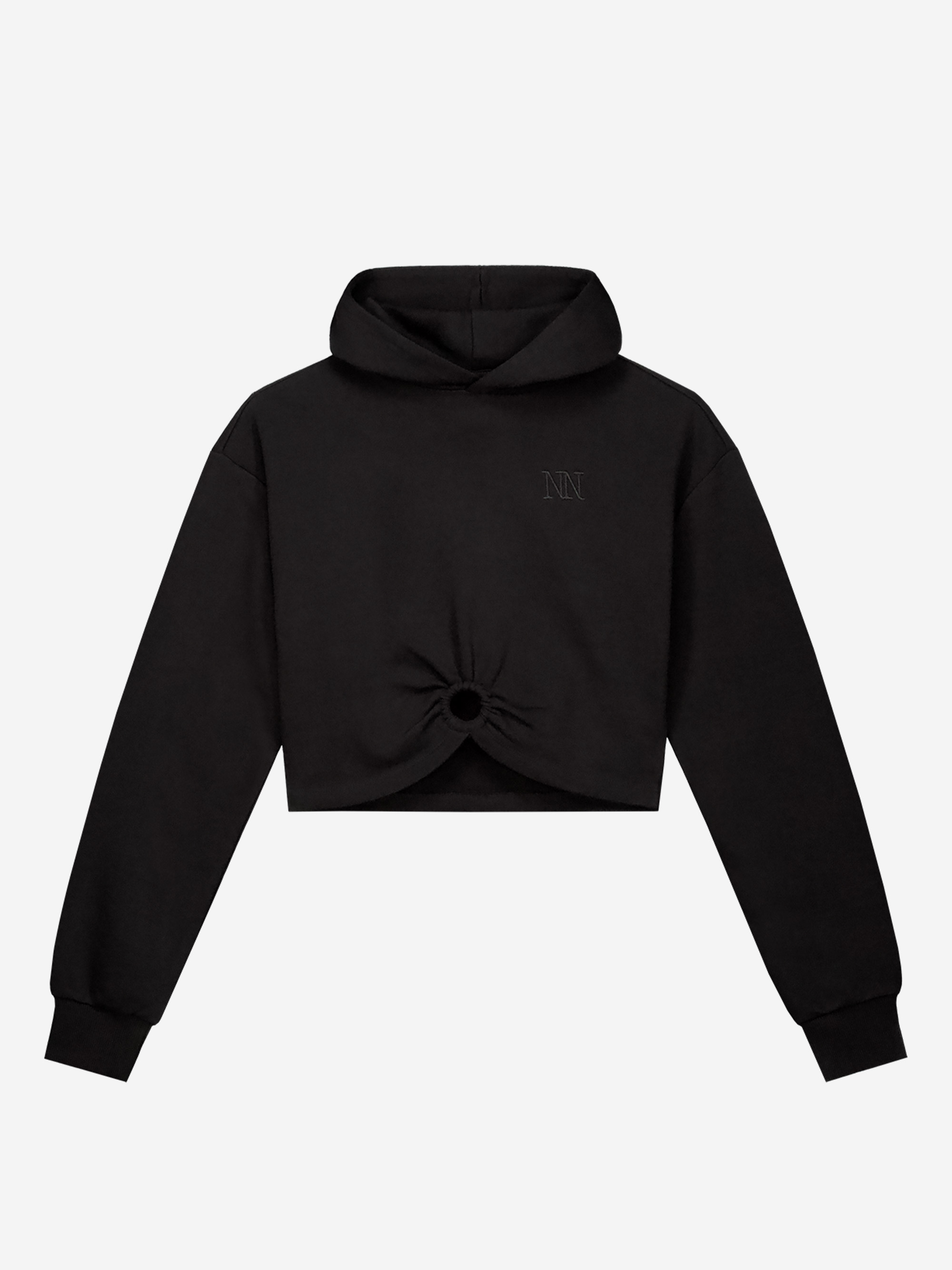 Cropped hoodie met ring