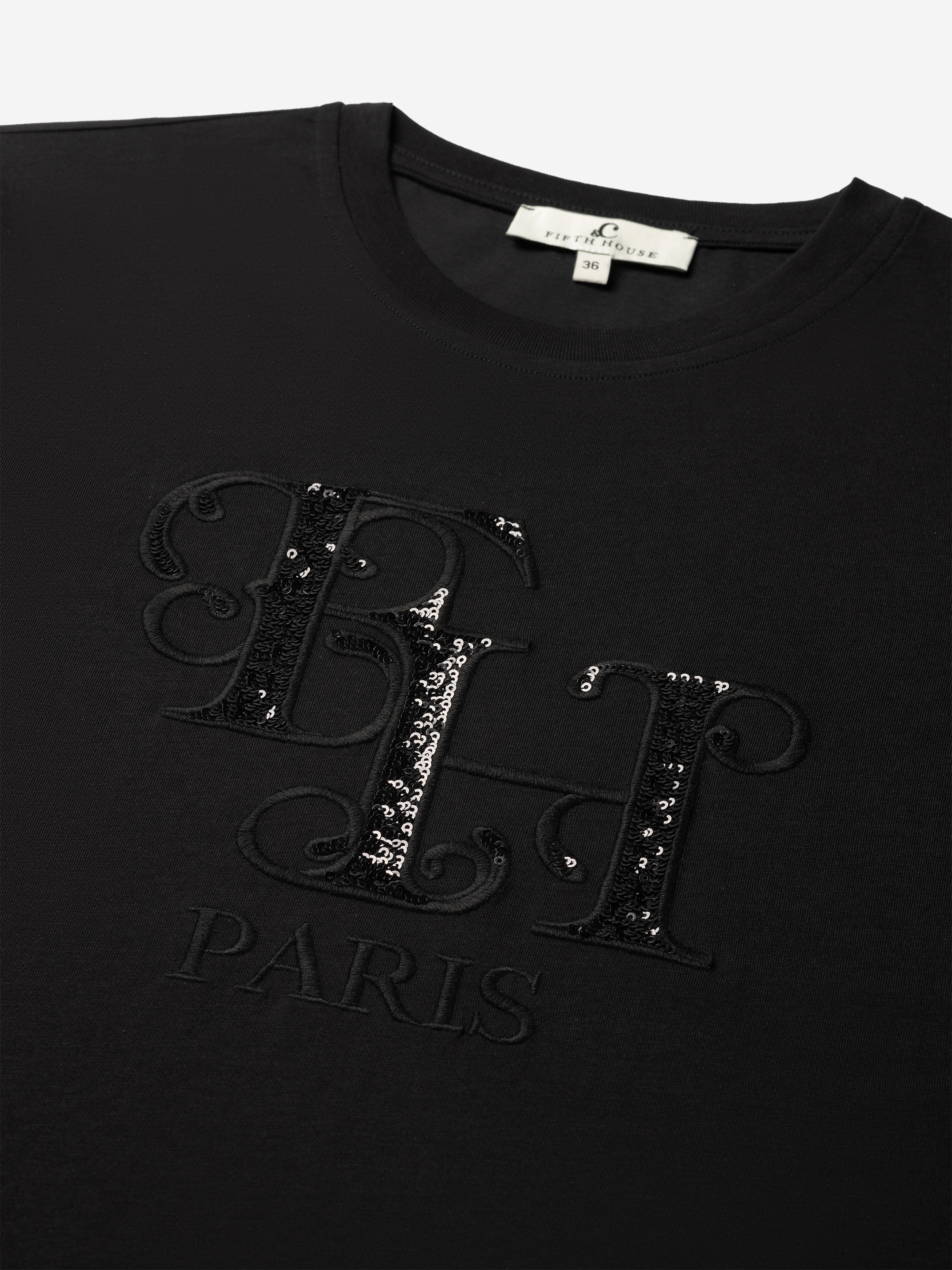T-shirt with FH sequin logo