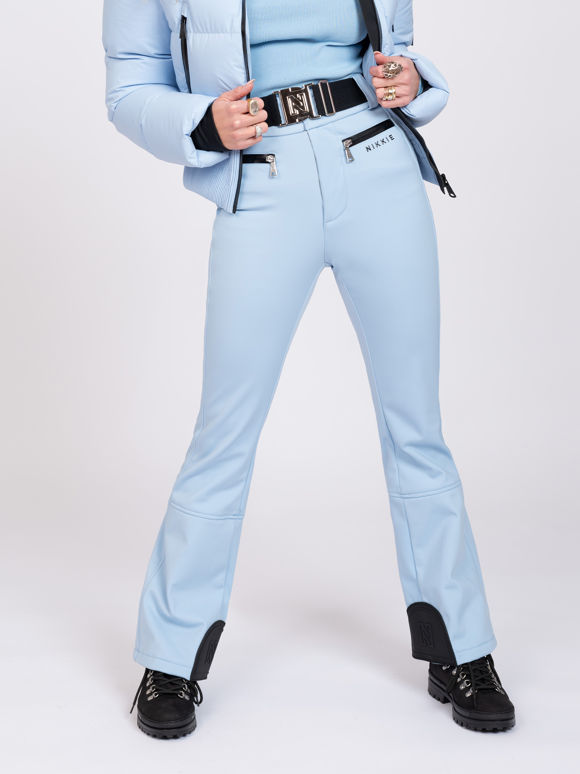 Ski broek met flared pasvorm en verstelbare riem