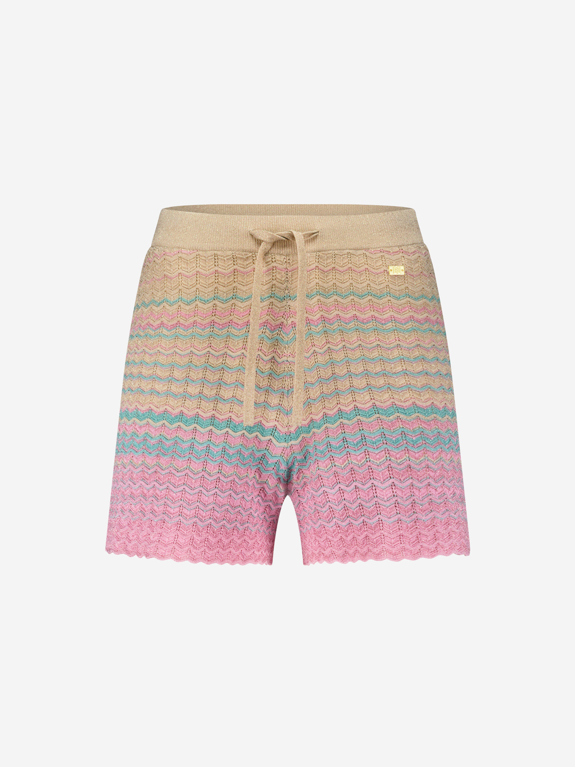 Opengebreide shorts met glitterdraad