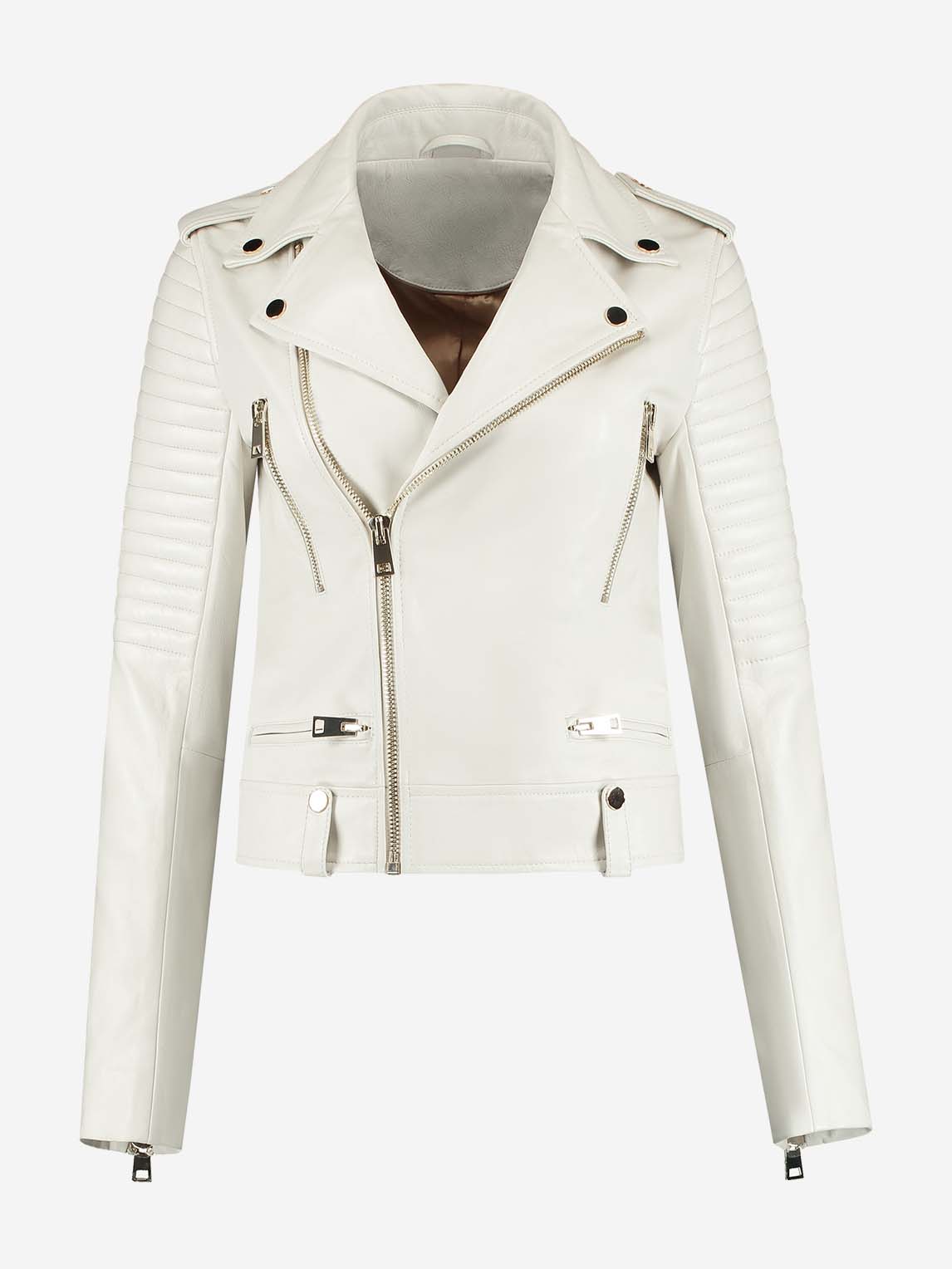 Leren jacket met ritsen 