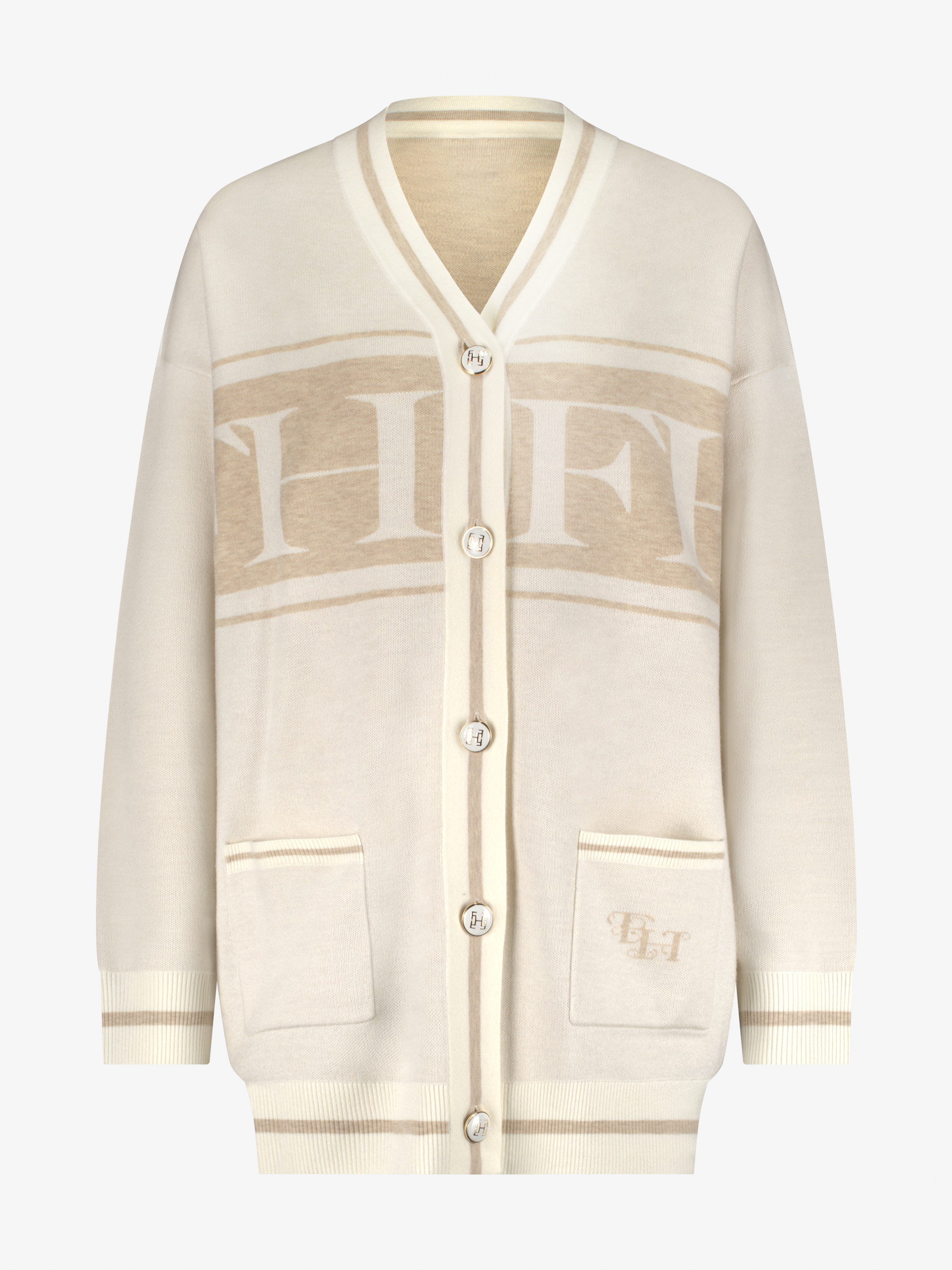 Losvallend vest met FIFTH HOUSE logo en streepdetails
