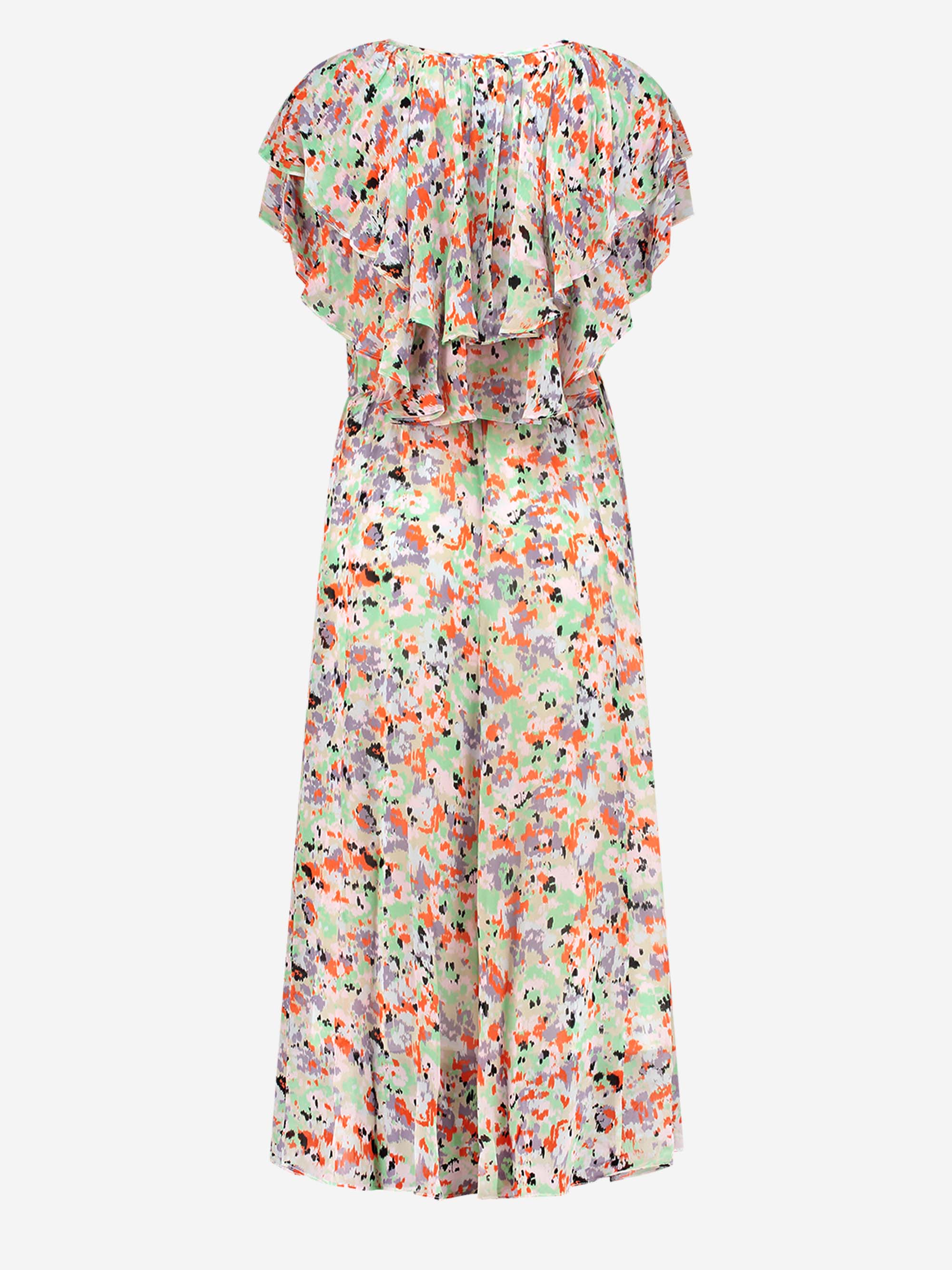 Flower print maxi dress with elastic waistband