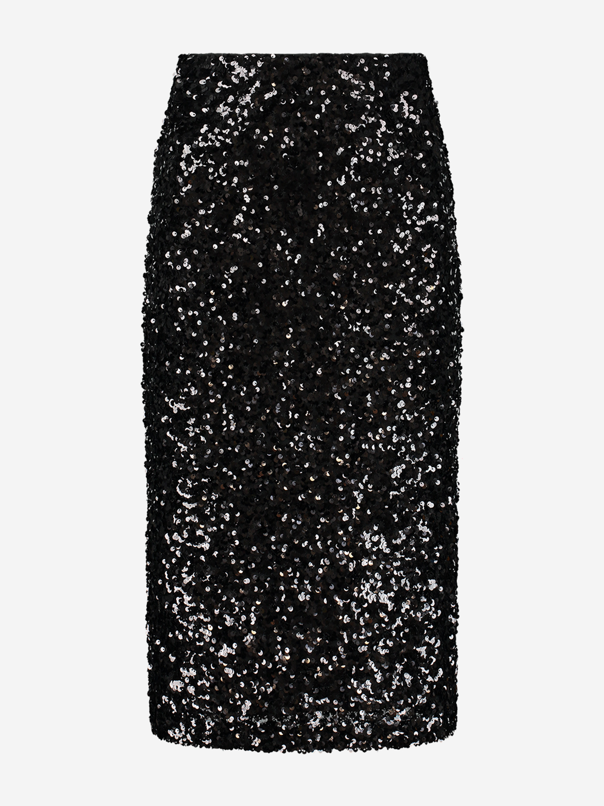 Sequin pencil skirt with elastic waistband