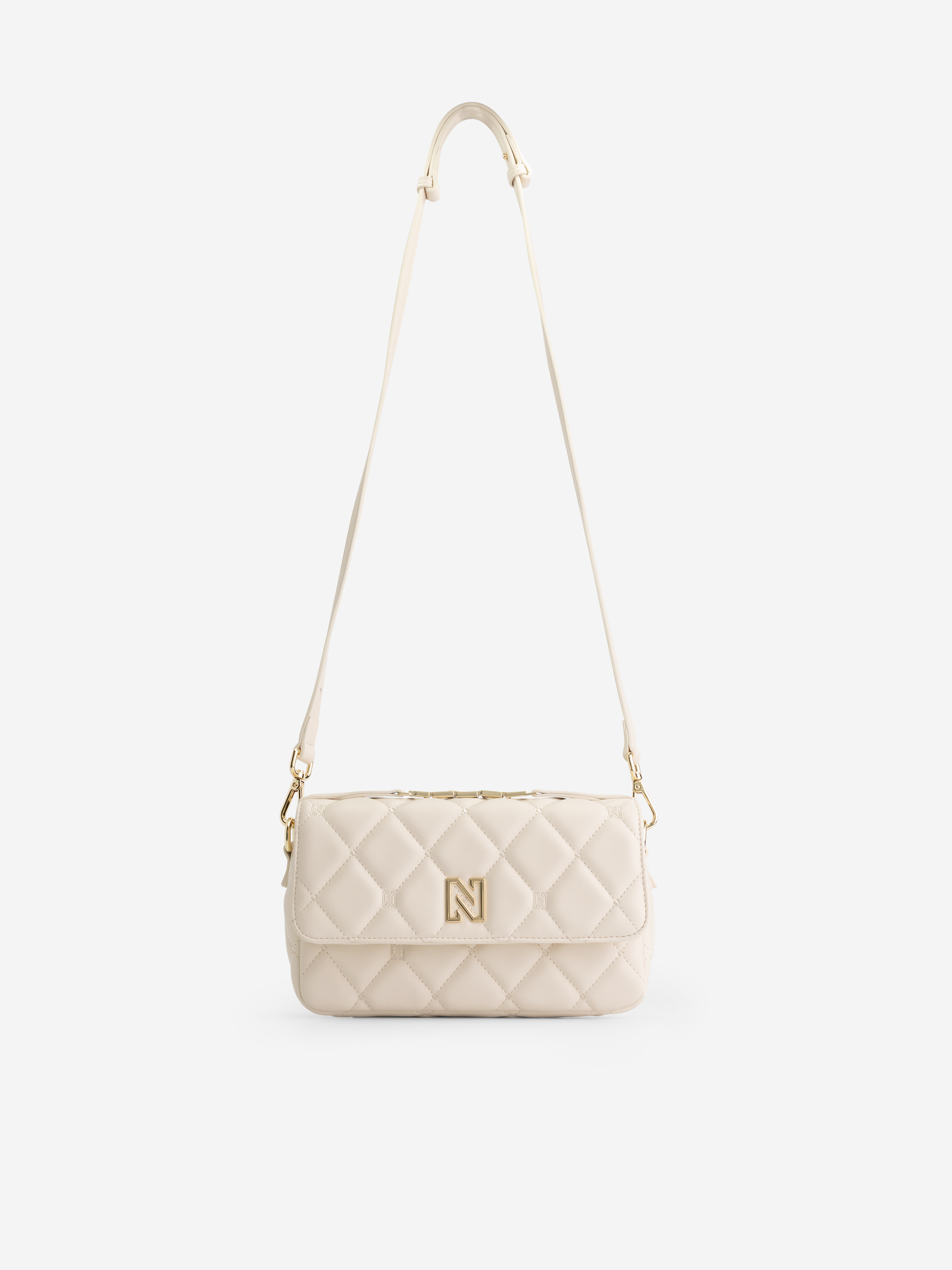 Gewatteerde clutch met hengsel en N-logo