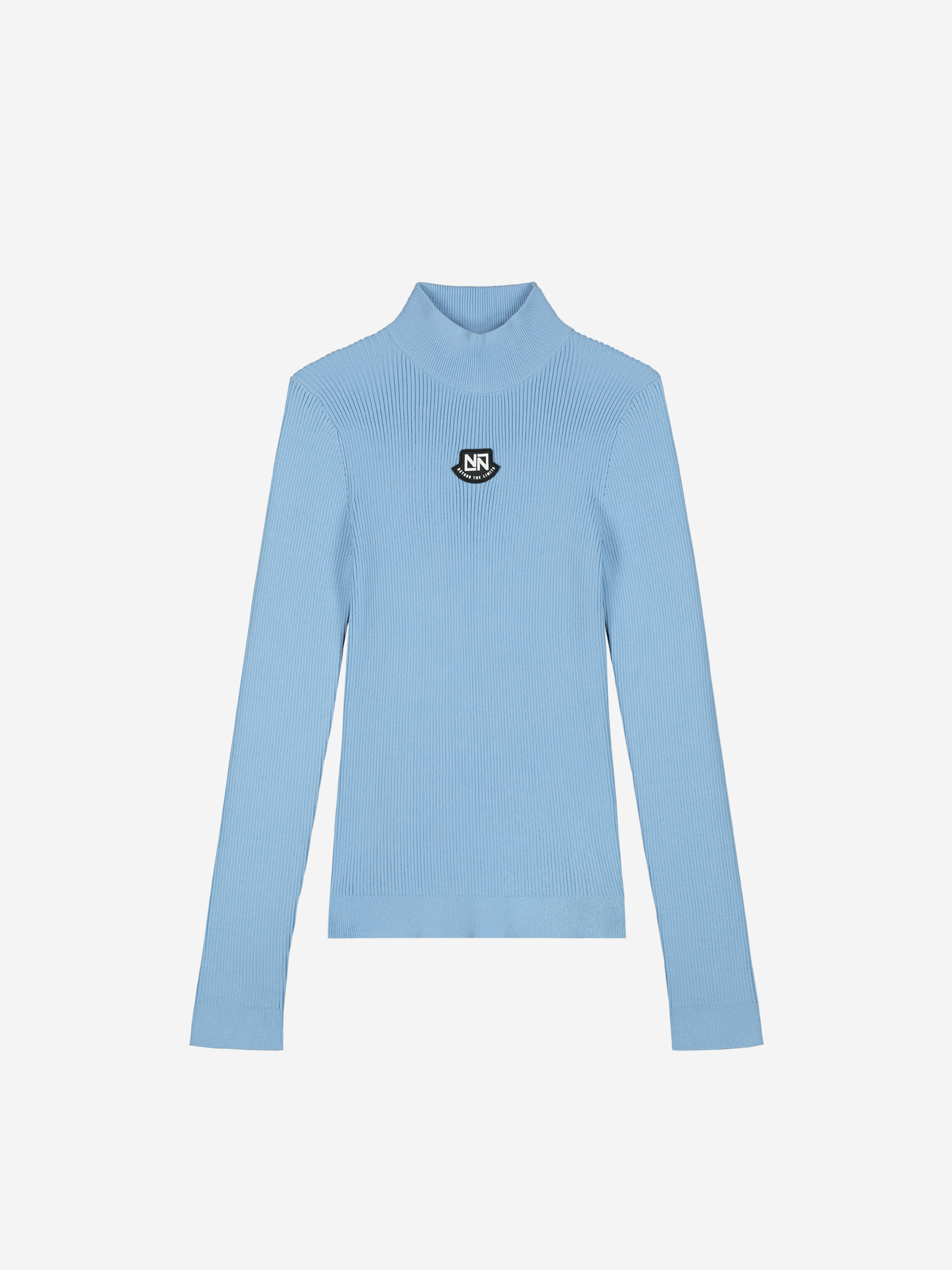 Geribbelde ski pully met col