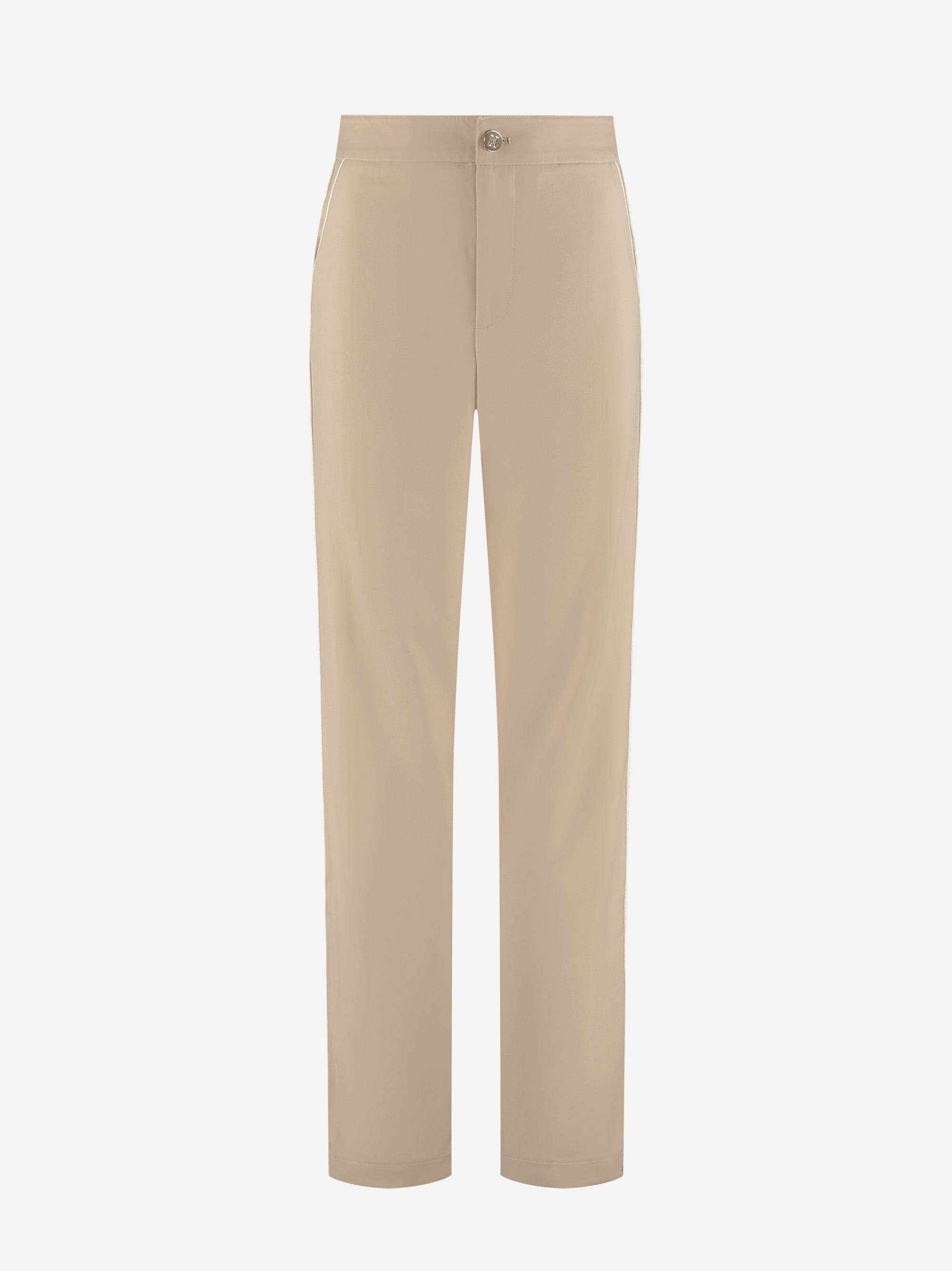 Rechtvallende broek met witte zijbiezen