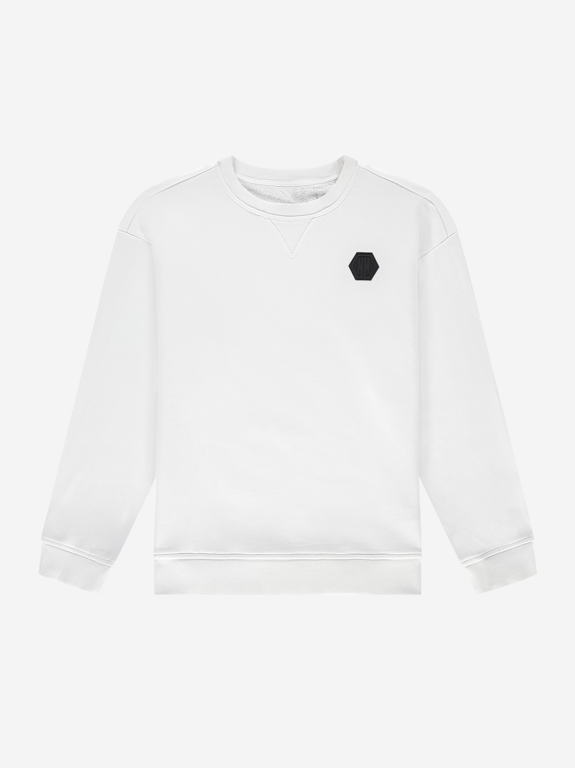 Oversized sweater met logo patch