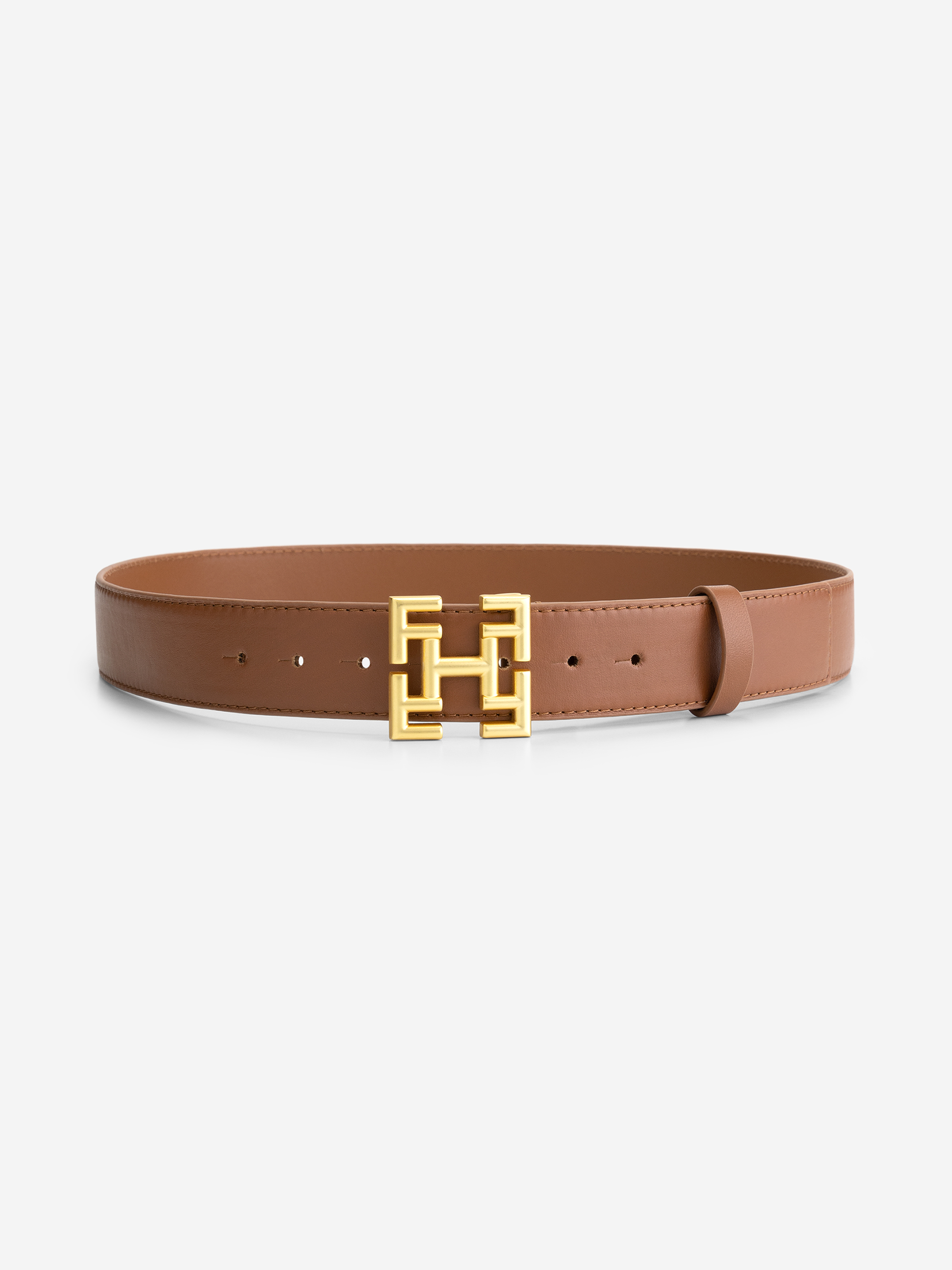  Small Leather waist belt with logo buckle
