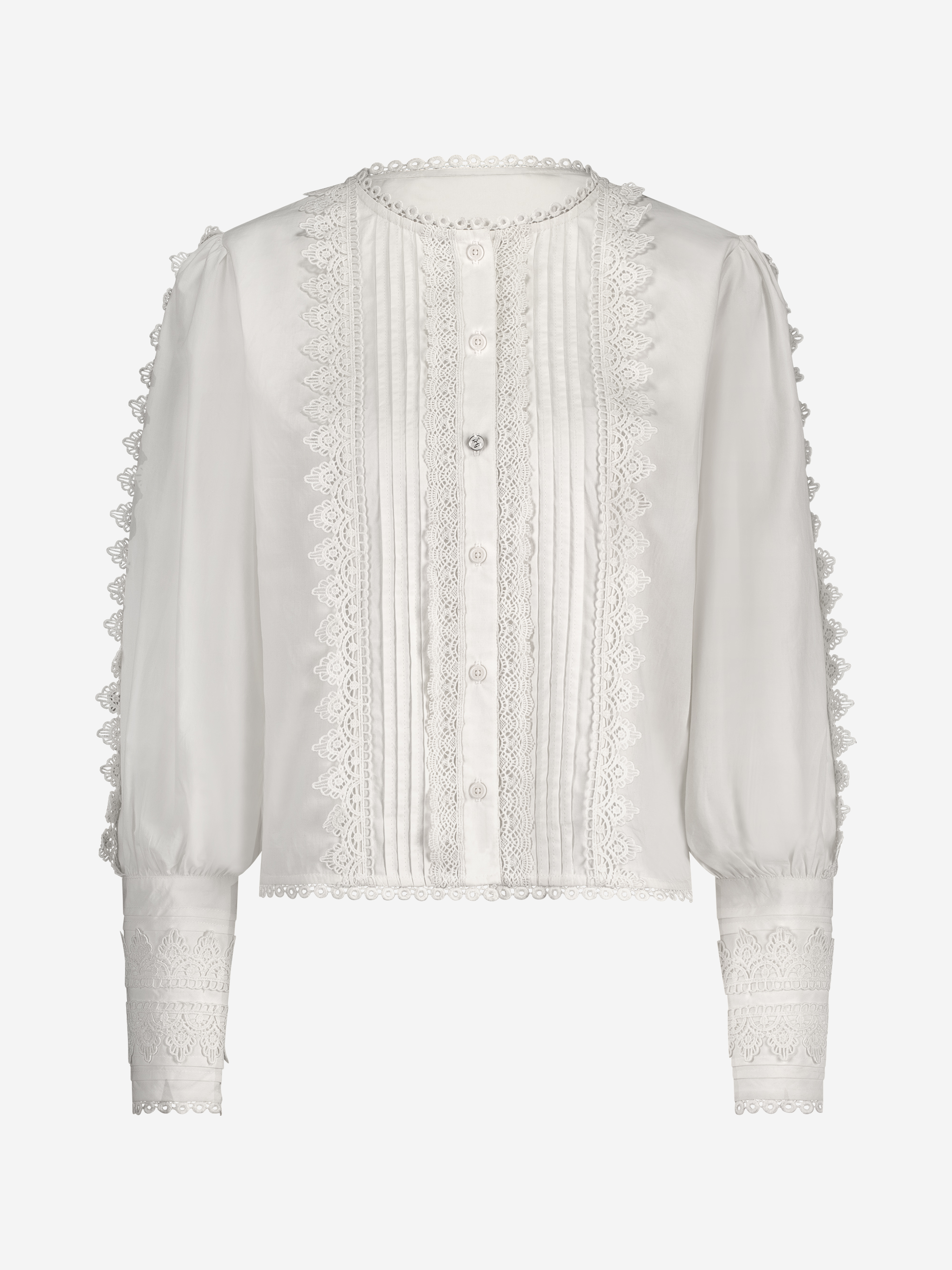 Blouse met broderie en ballonmouwen