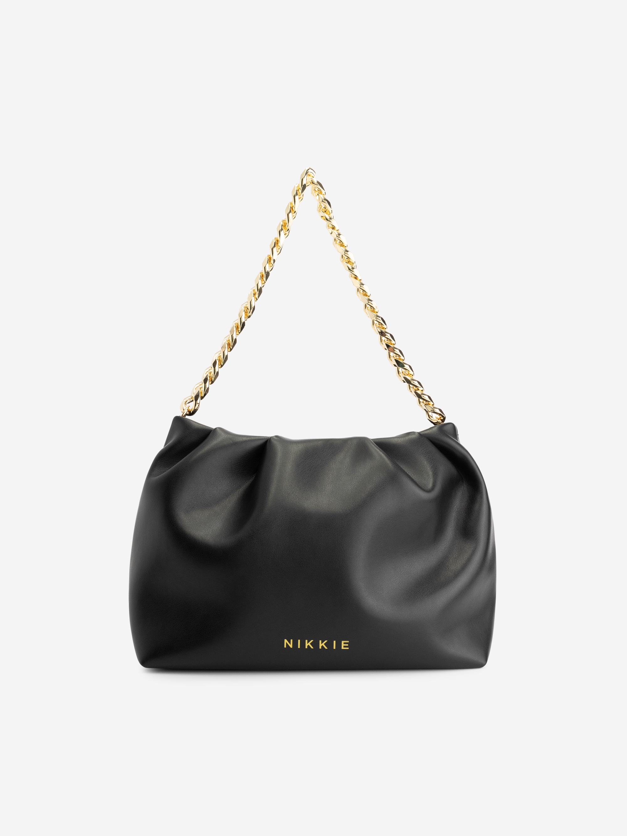 Schoudertas met N-logo en ketting hengsel