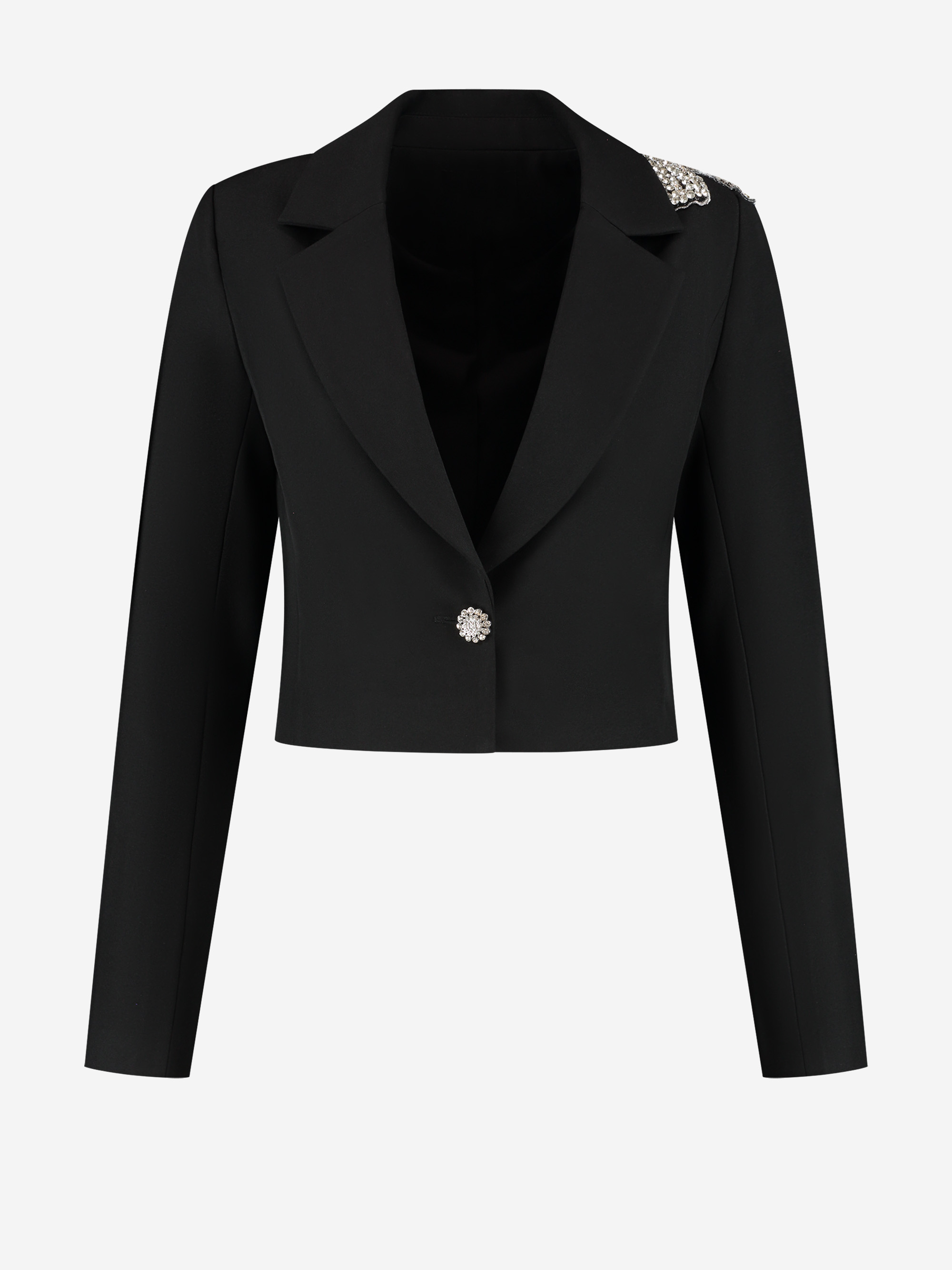 Cropped blazer with glitter bow