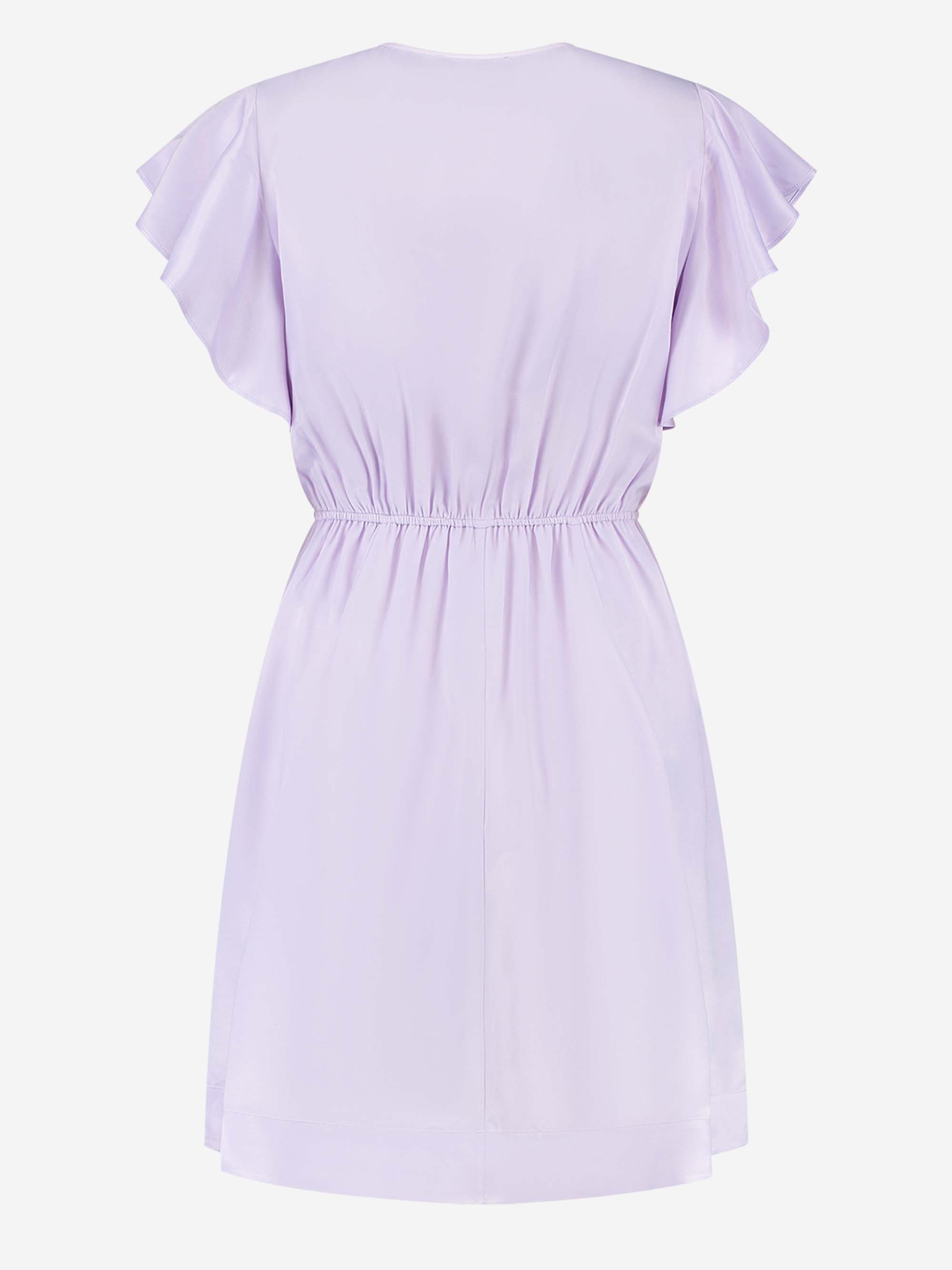 Satin look ruffled dress