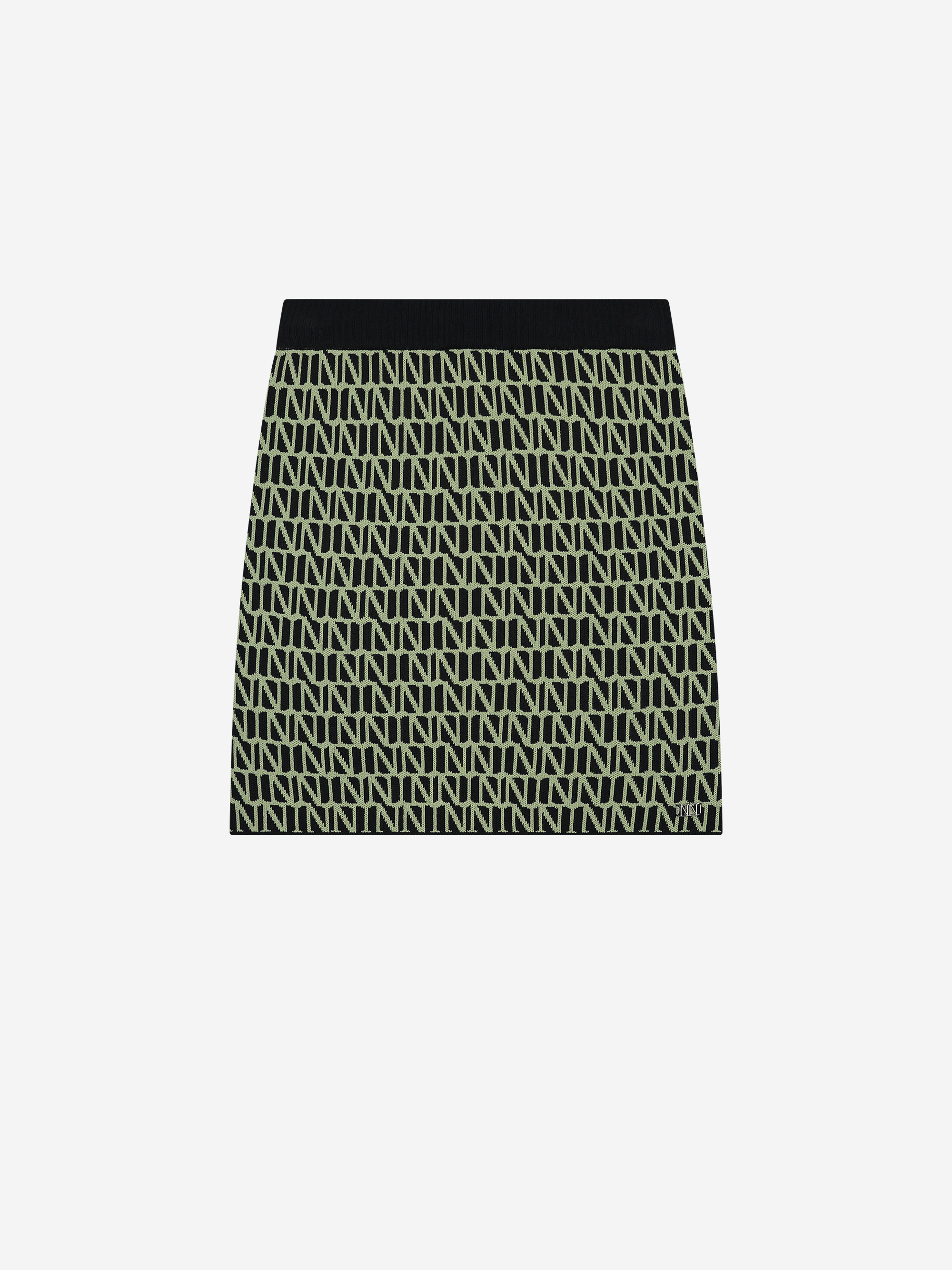Mid rise rok met logo patroon