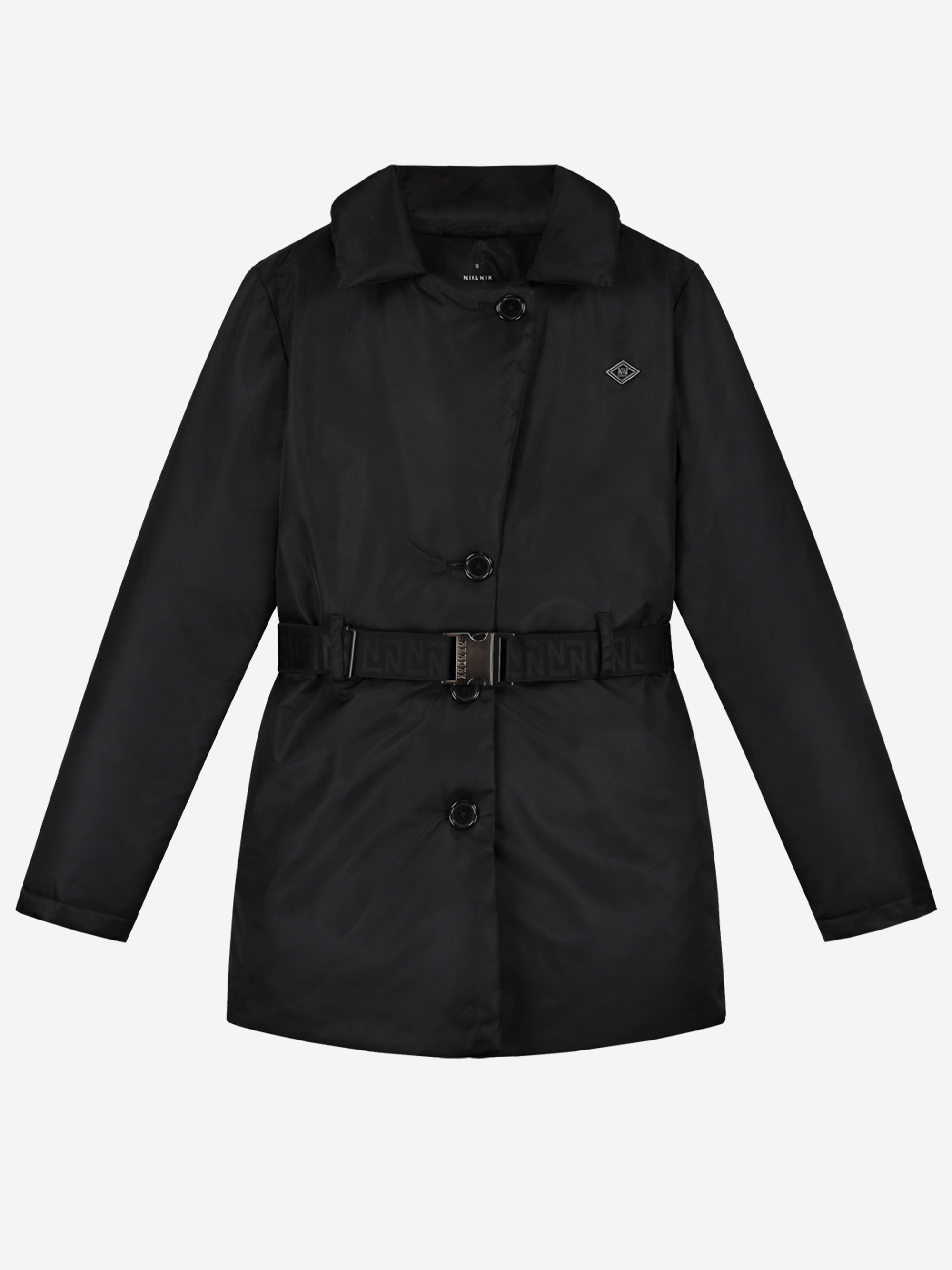 Puffer trenchcoat met riem