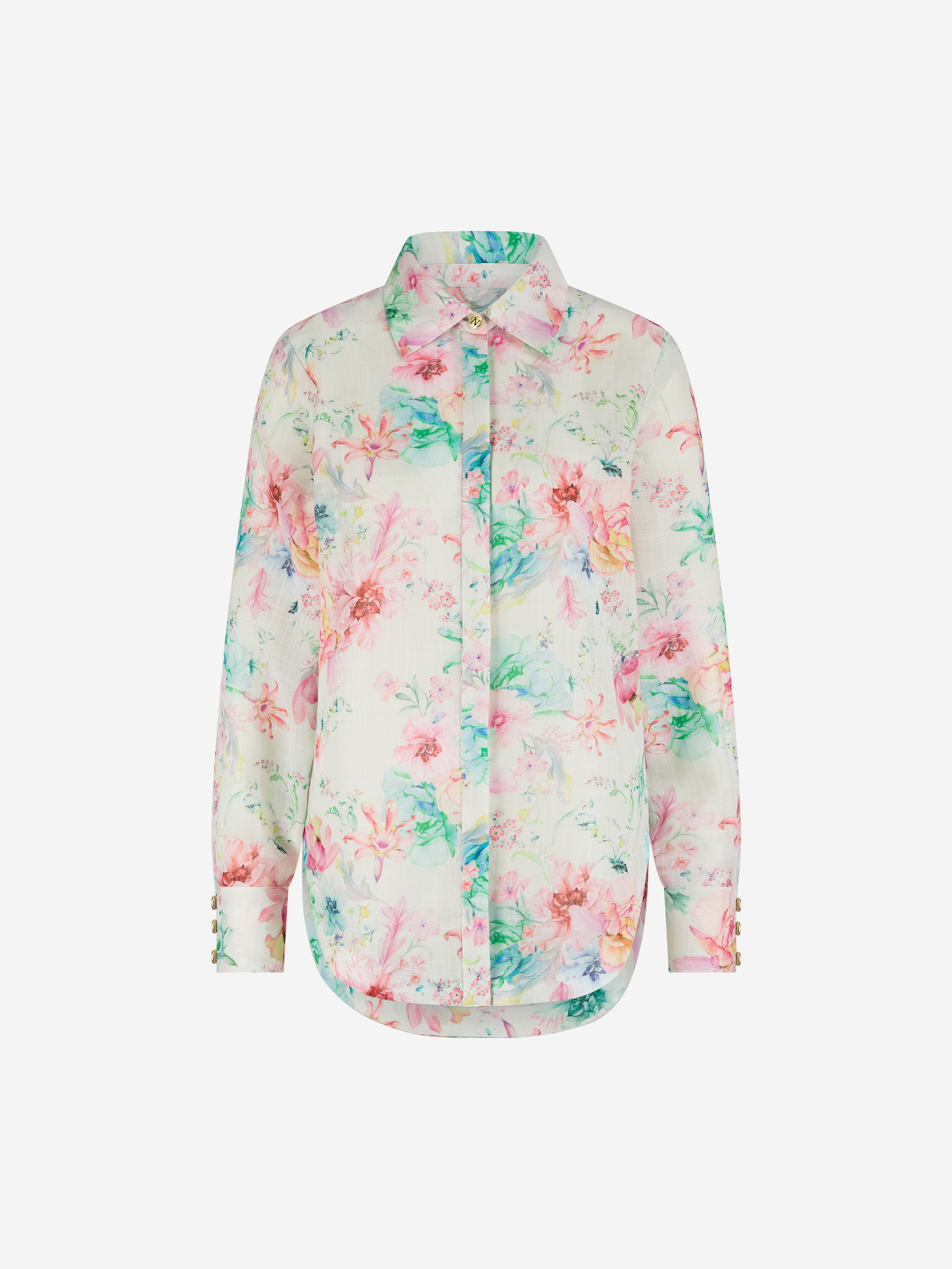 Lange bloemenprint blouse