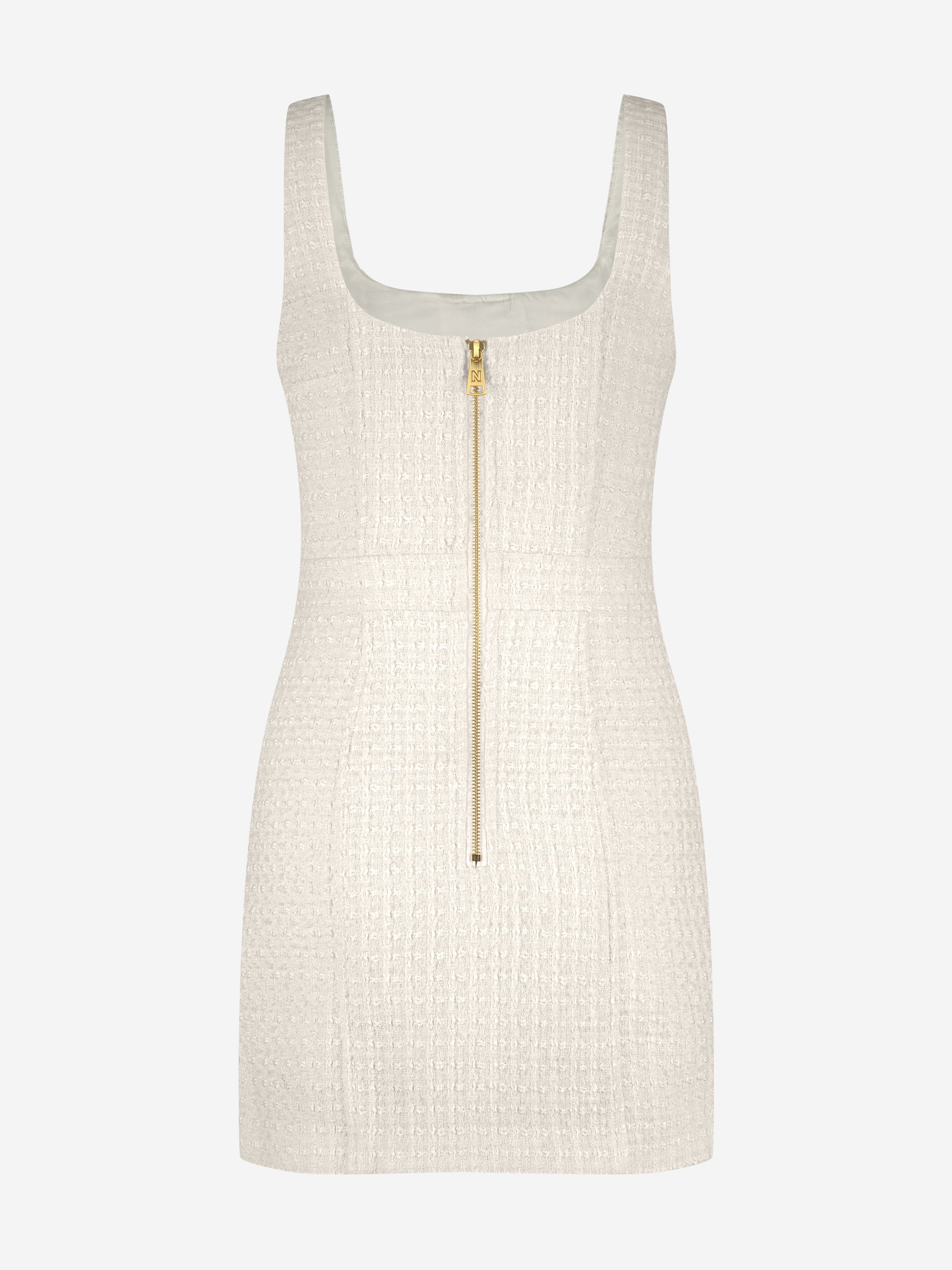 Fitted tweed dress with N-buttons