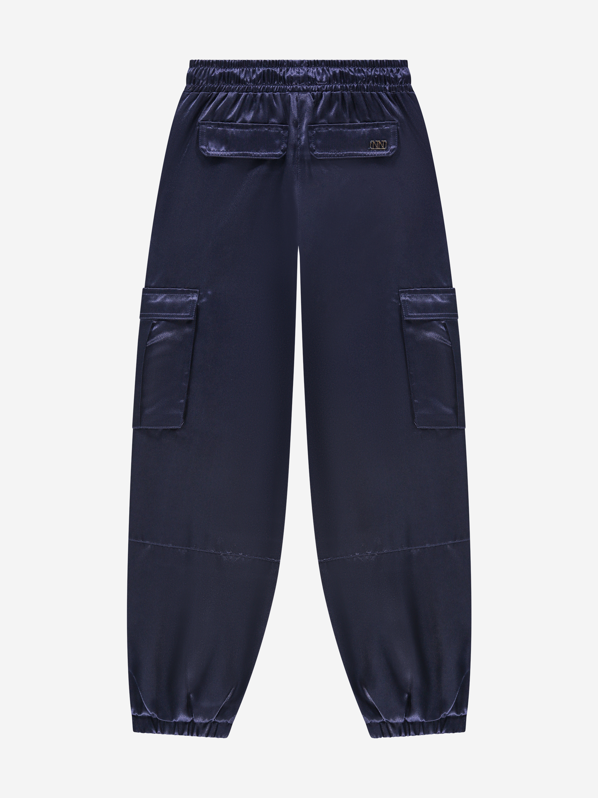 Satijnen cargobroek met elastische tailleband