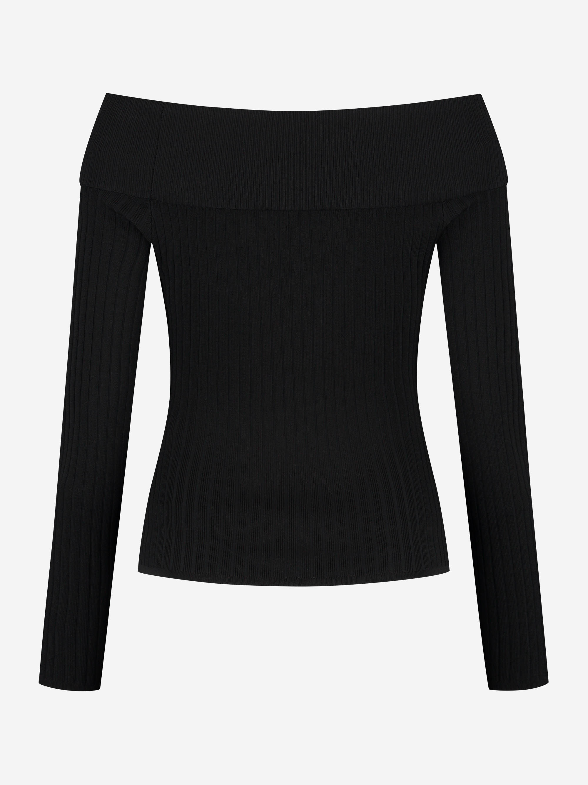 Geribbelde off shoulder top 