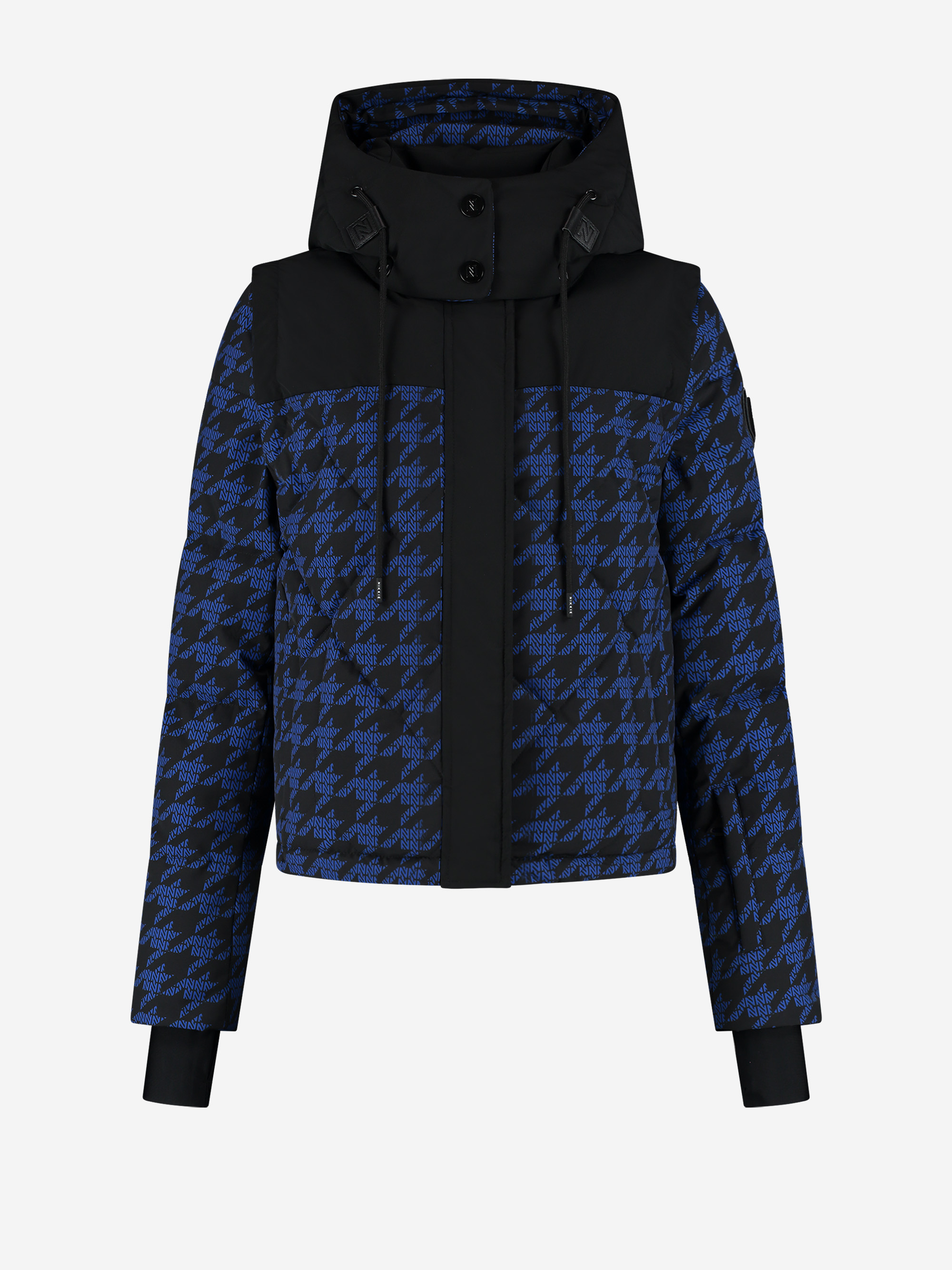 Ski jas met logo patroon en afneembare mouwen 