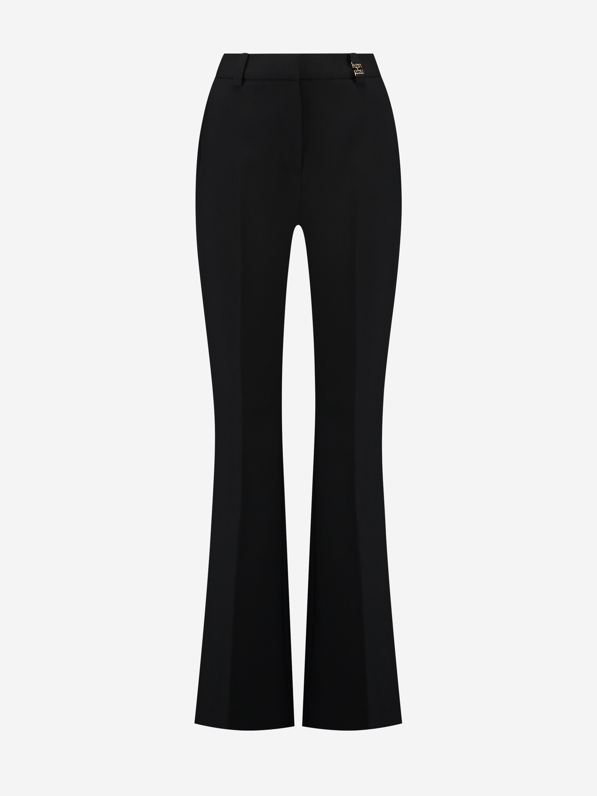 Mid waist pantalon met veter detail