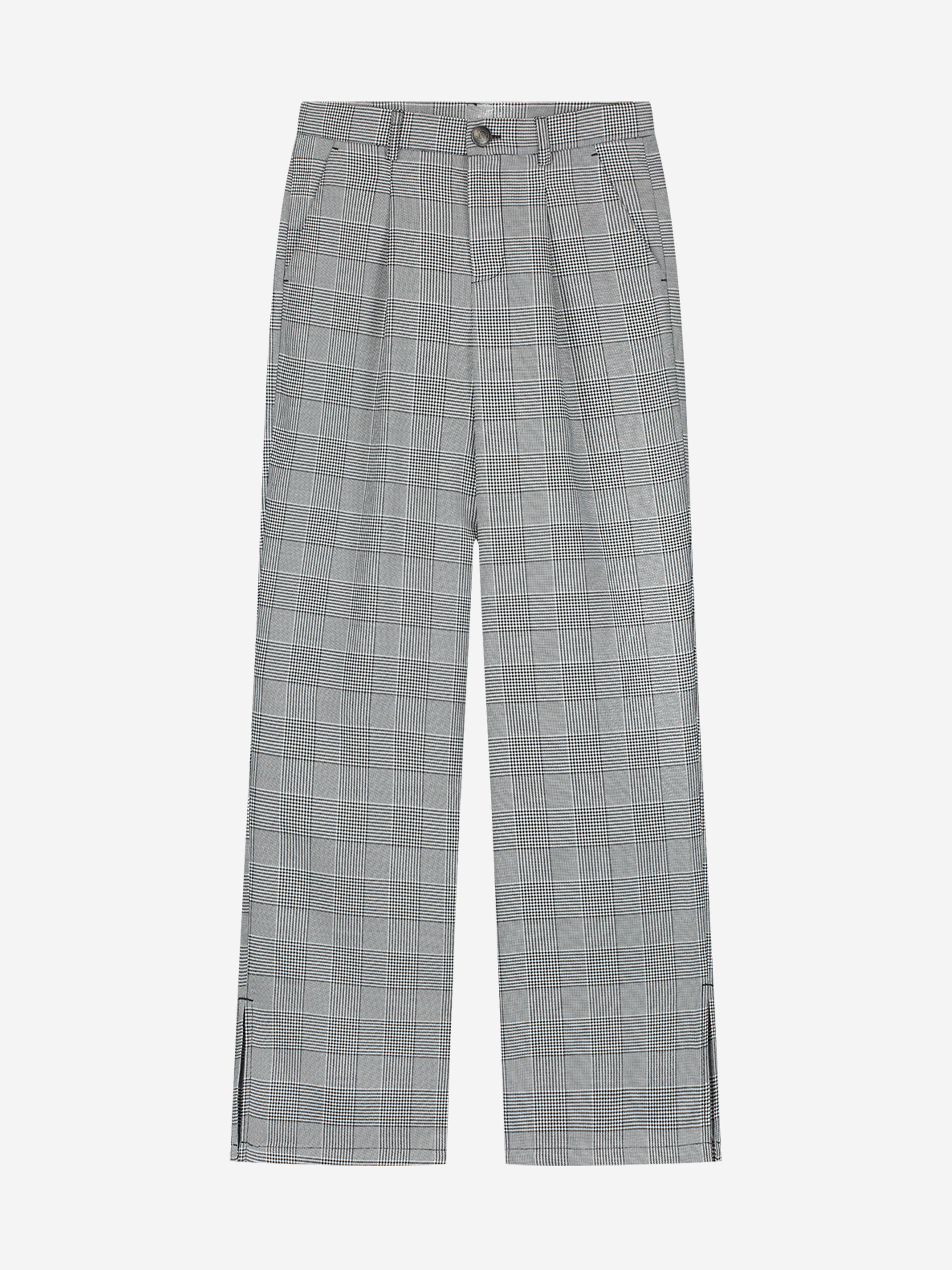 Geruite pantalon met split