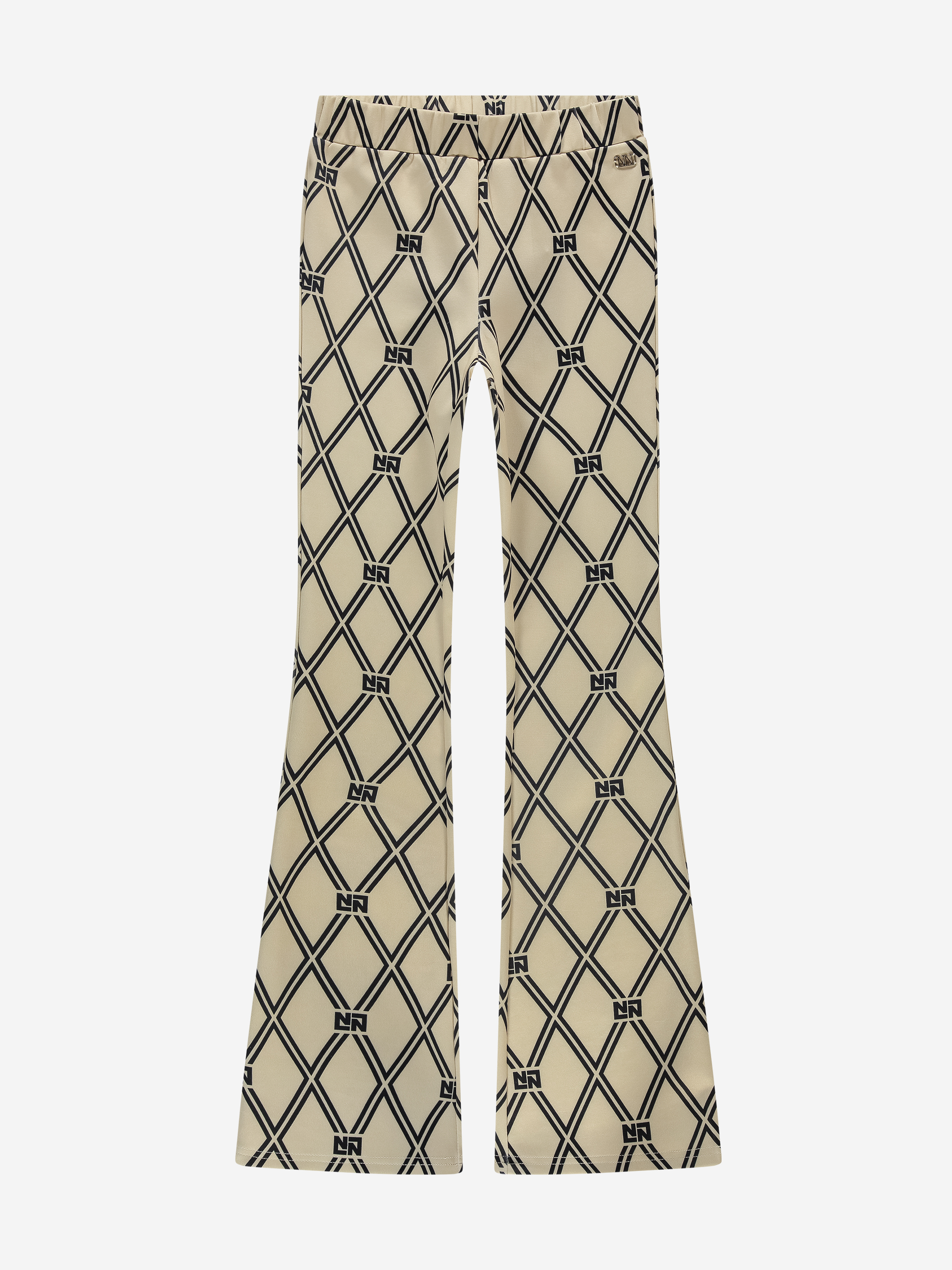 Flared pants with N&N logo pattern