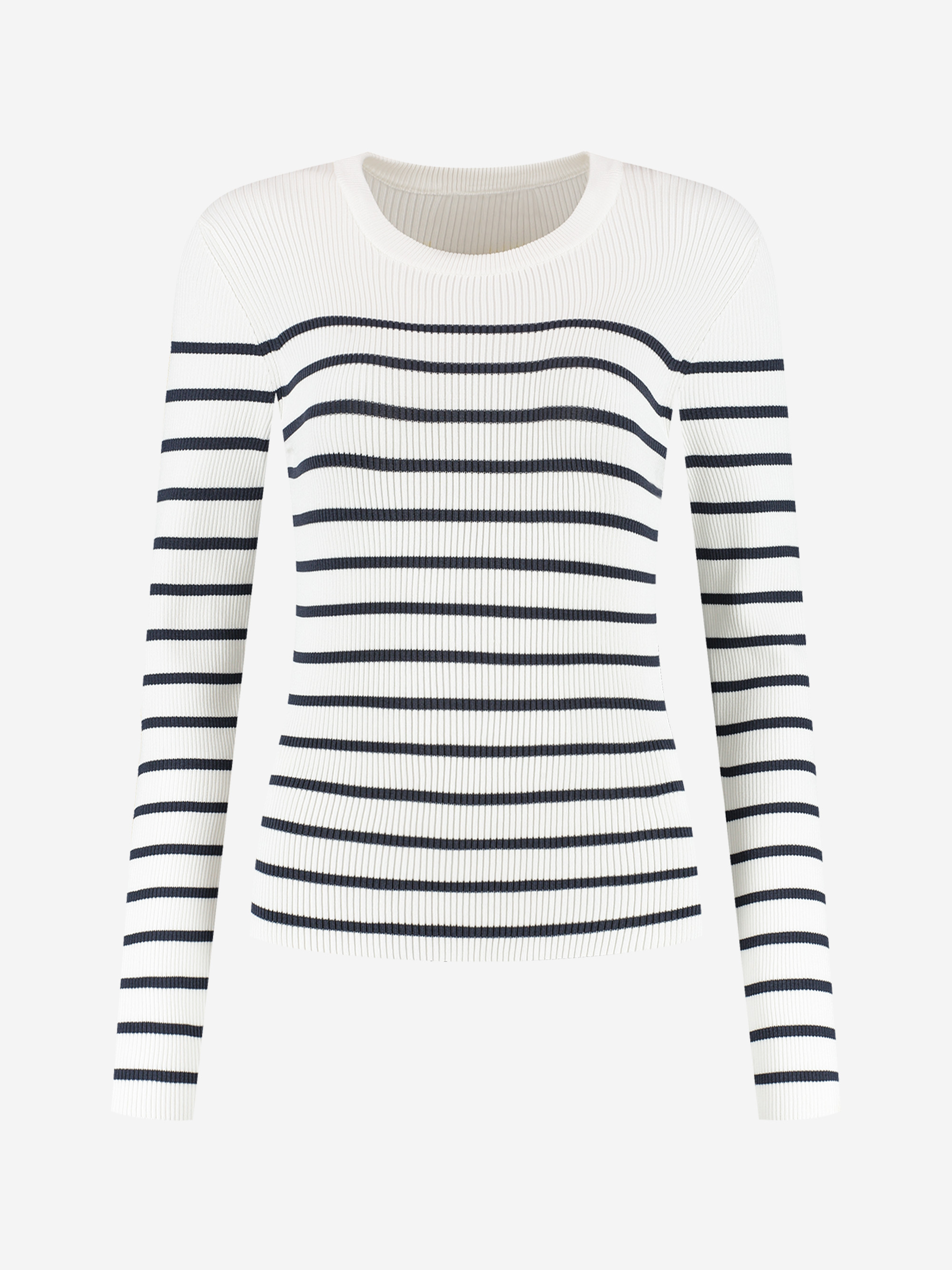 Ribbed top with stripes and buttons details