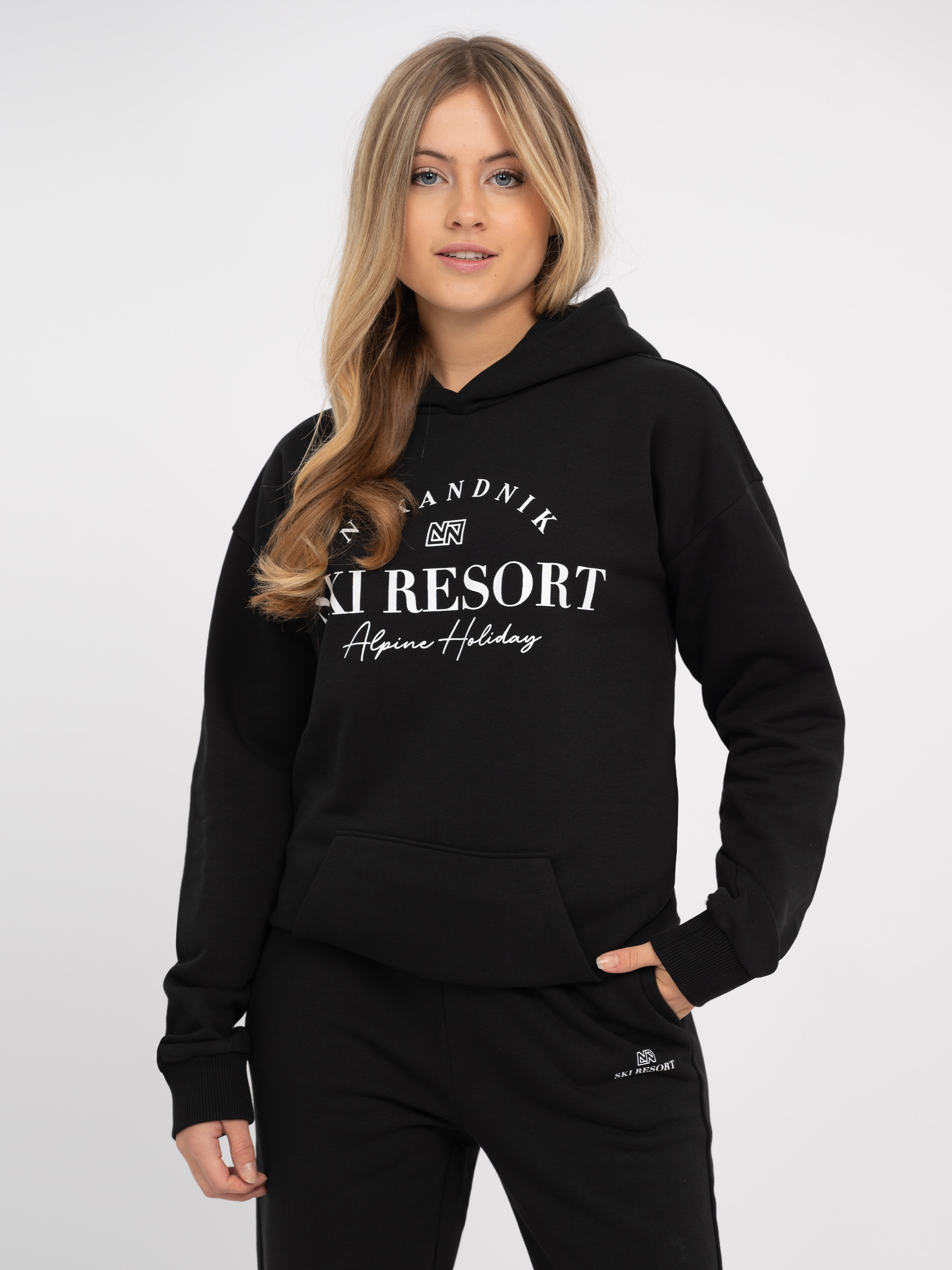 Losvallende hoodie met grafische print