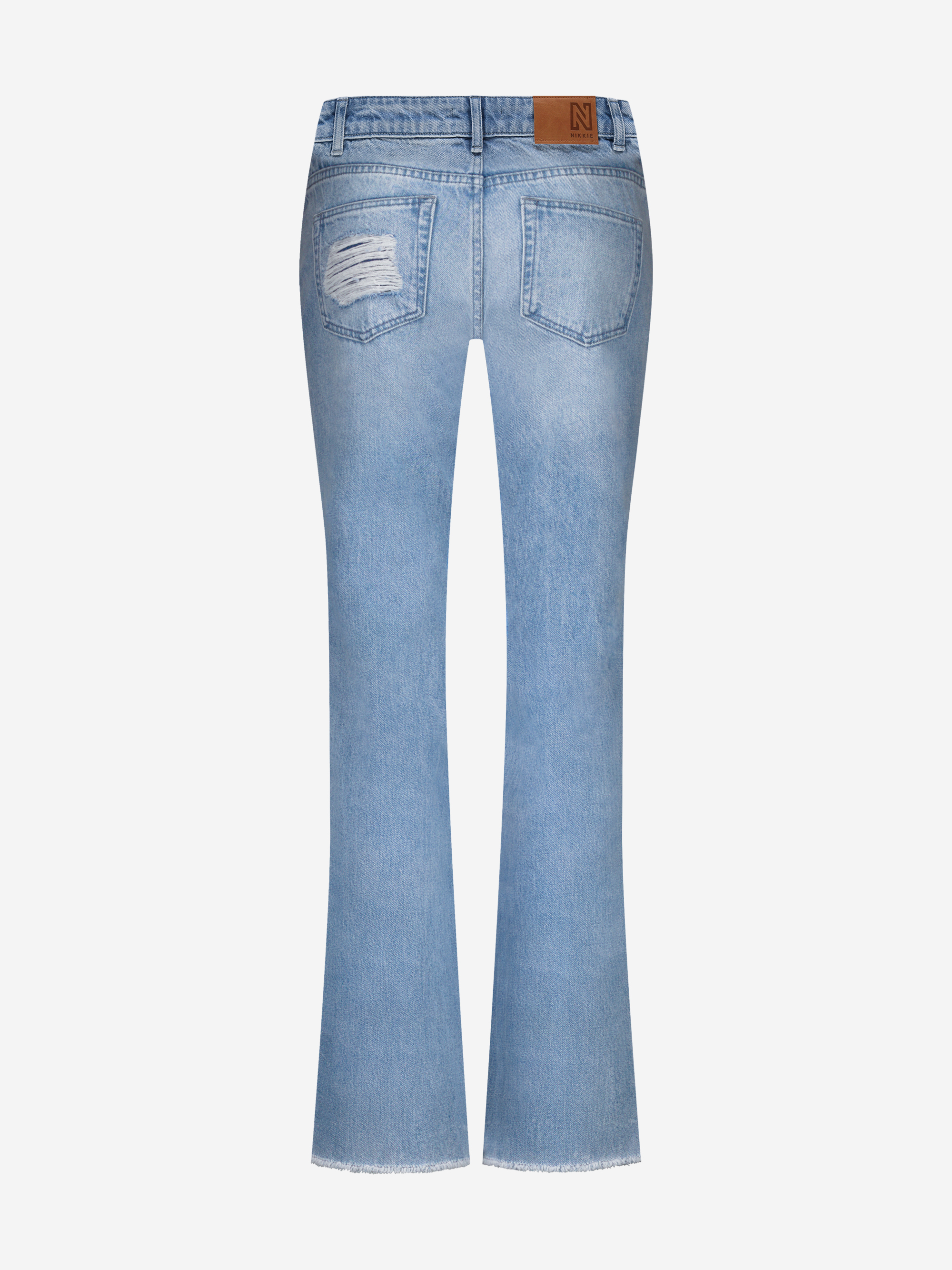 Ripped straight leg jeans