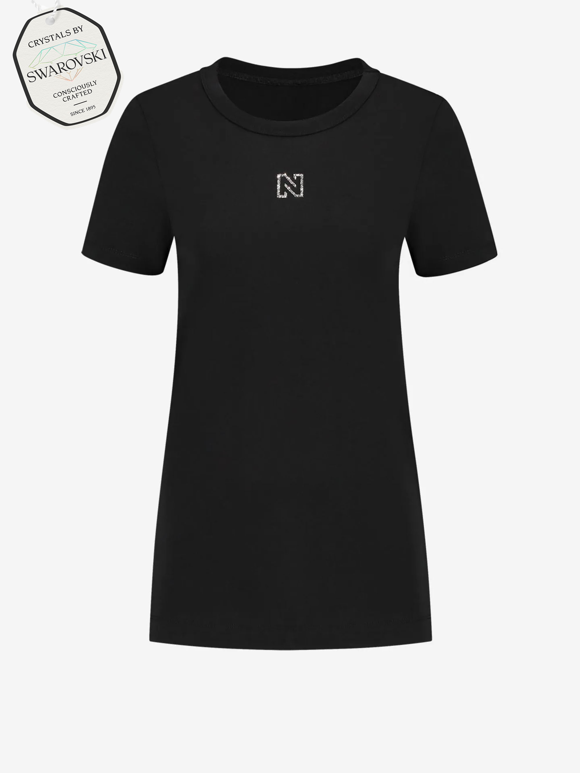T-shirt met logo van Swarovski stenen