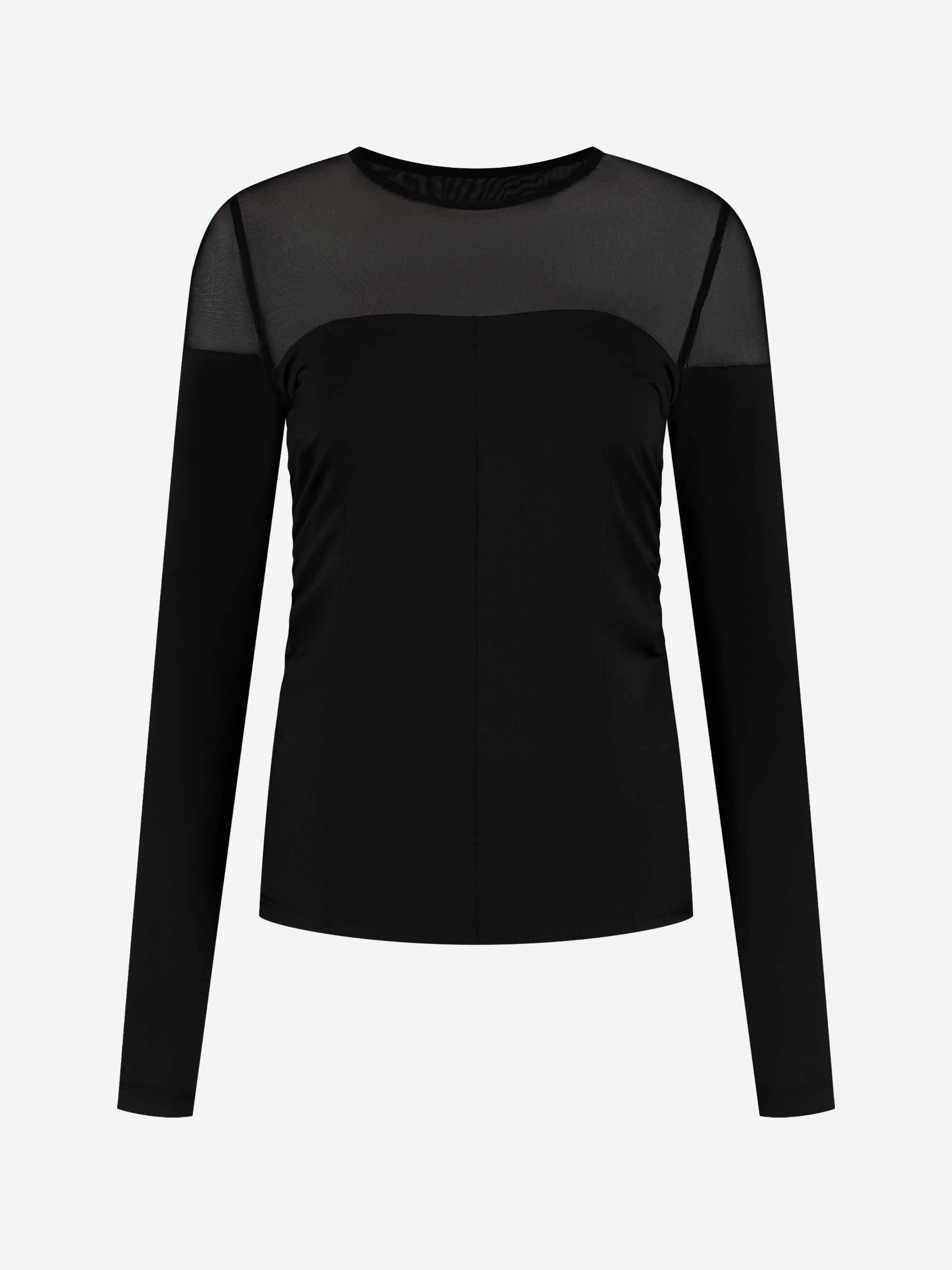 Fitted top with mesh top