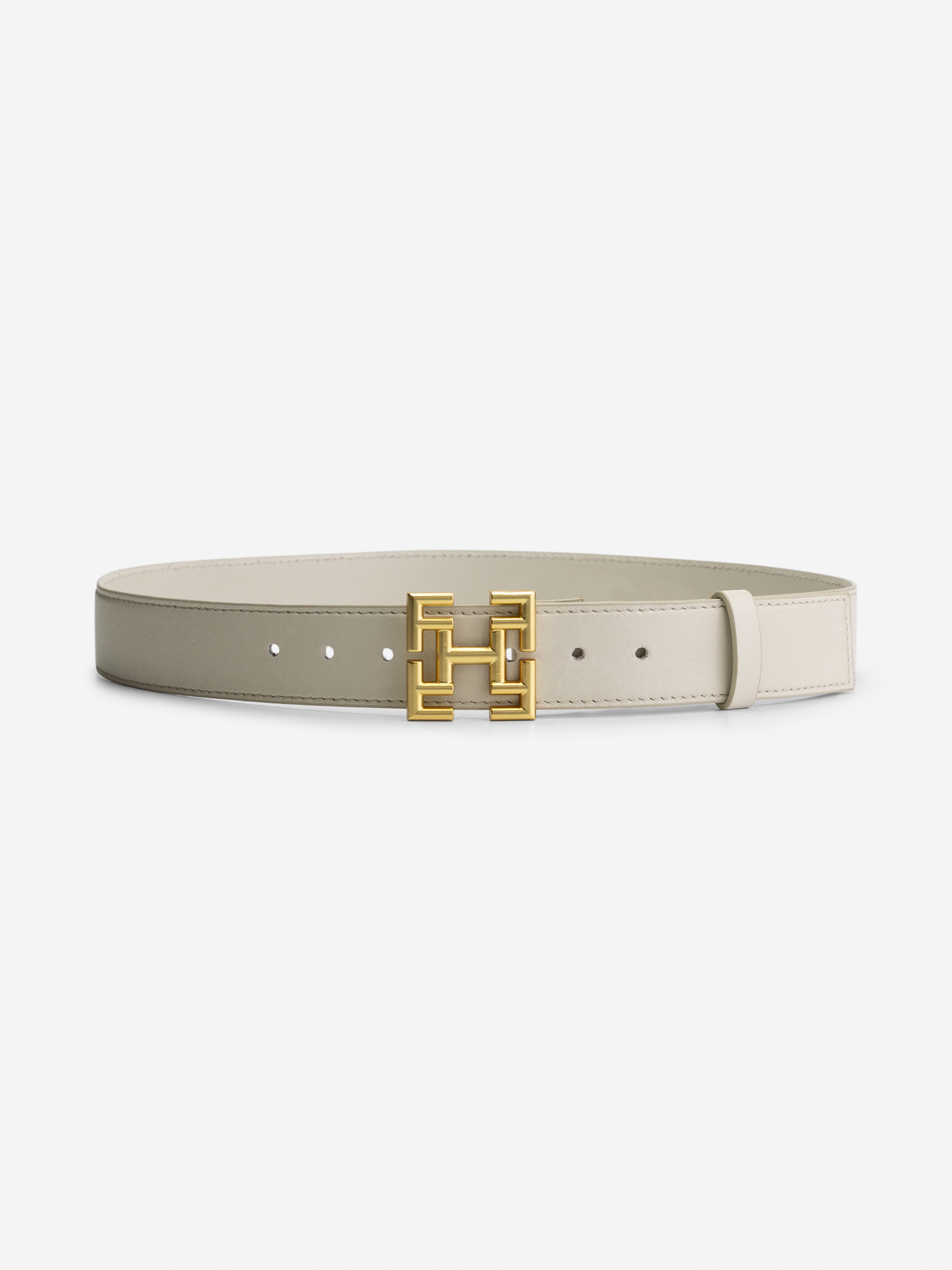 Small Leather waist belt with logo buckle