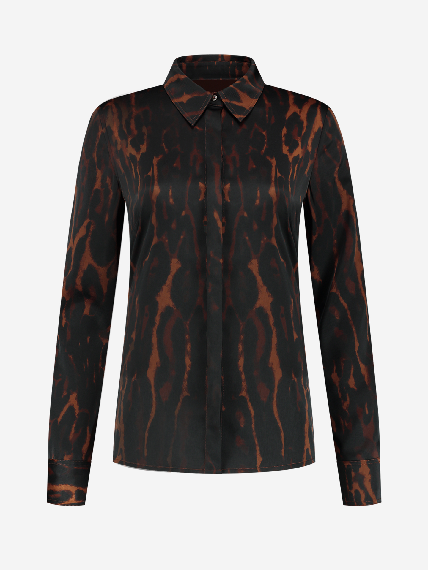 Satin look leopard blouse