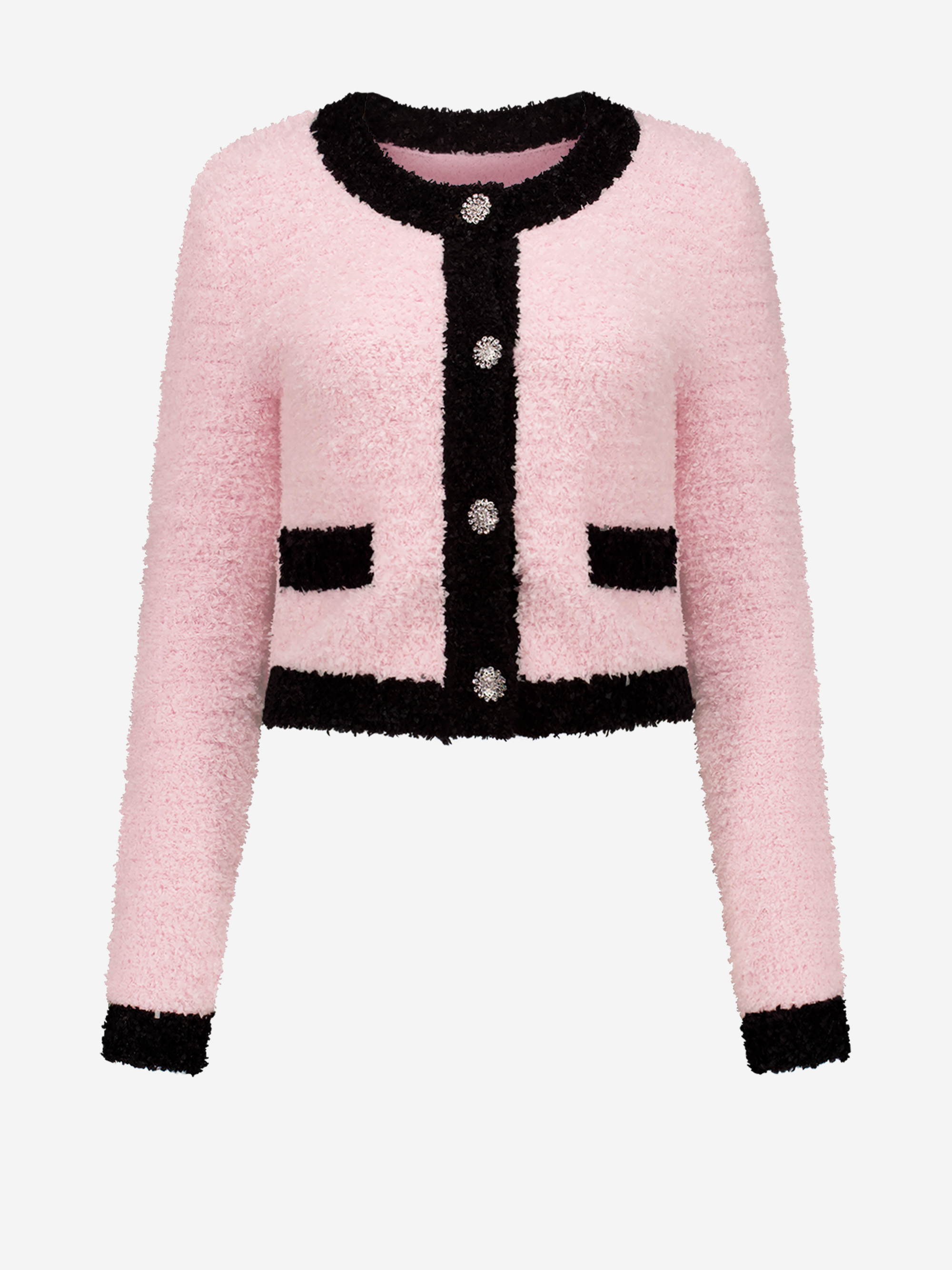 Fluffy vest met sierknopen