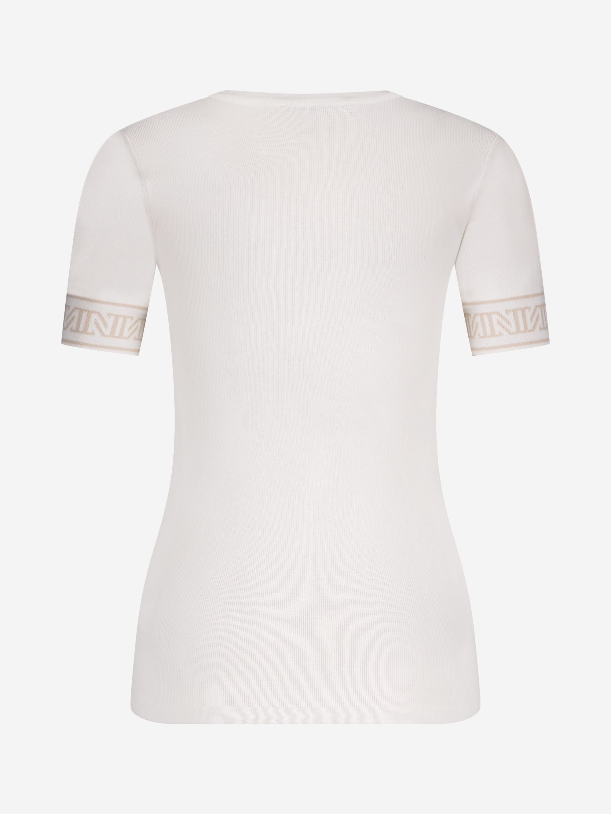 Geribbelde top met logo detail 
